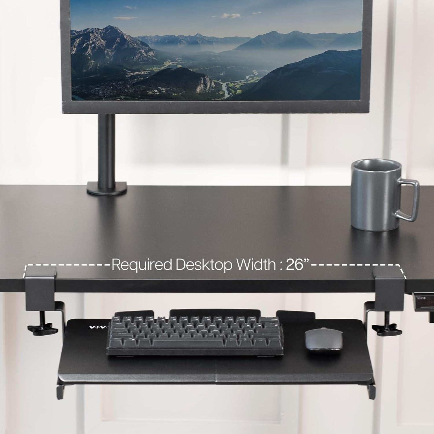 Bandeja de Teclado VIVO 50,8 cm Deslizante Negro