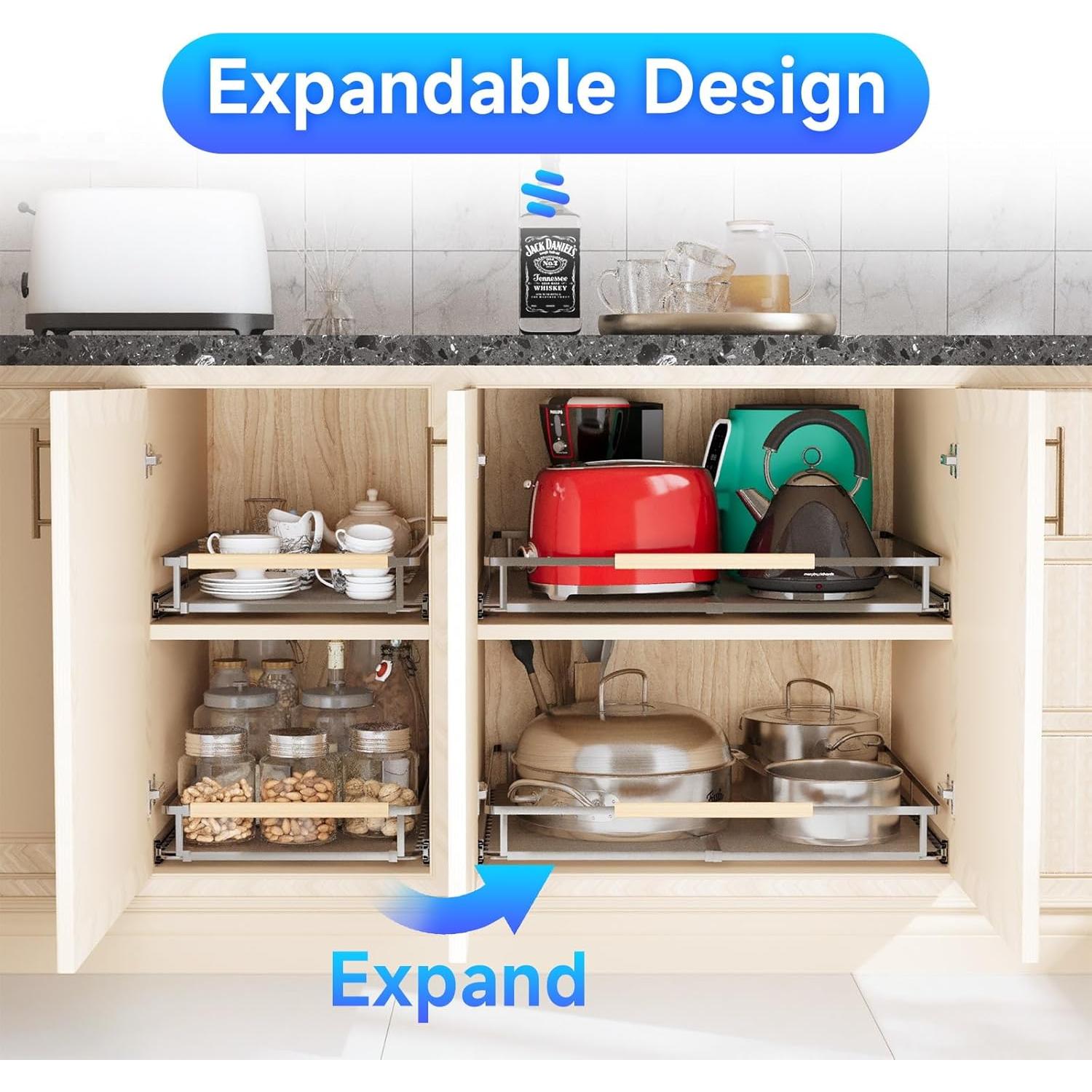 Organizador Expandible de Gabinete jkxoo 2 Paquetes 49.9 kg