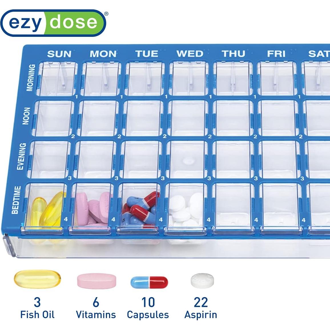 Organizador de Pastillas Ezy Dose Semanal Azul 7 Días