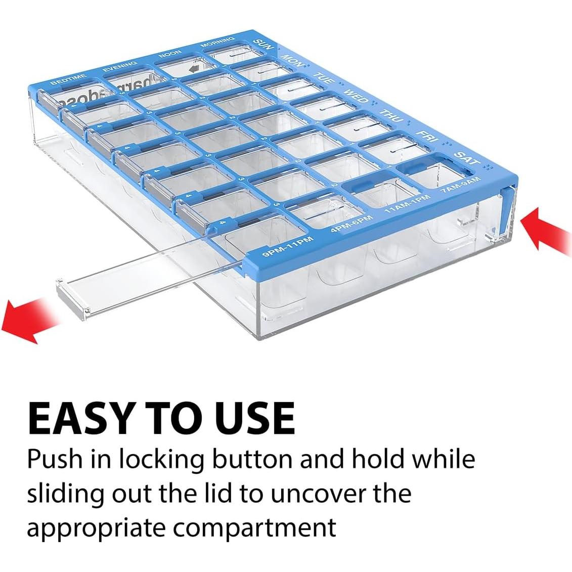 Organizador de Pastillas Ezy Dose Semanal Azul 7 Días