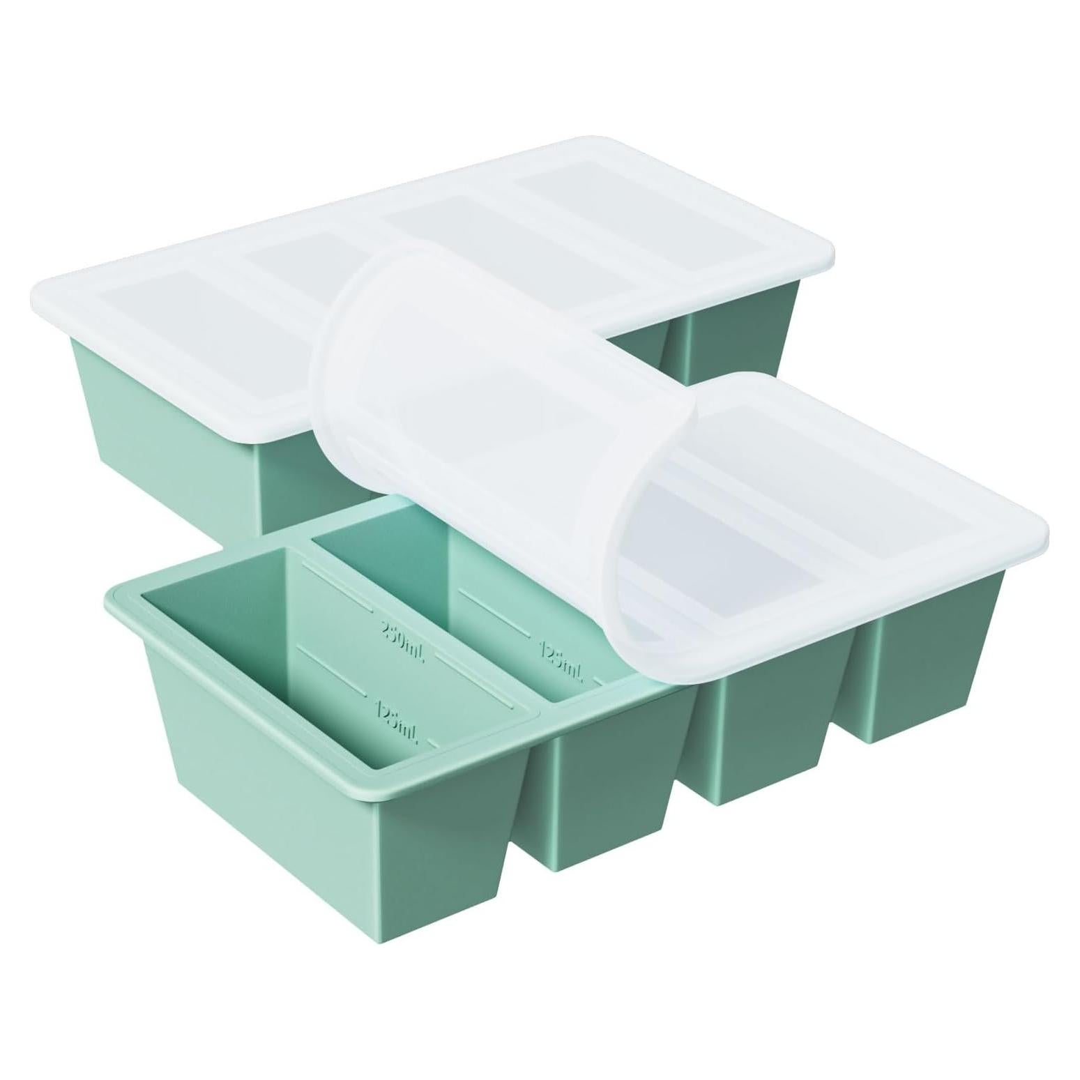 Bandeja de Congelador de Silicona GGOW 250mL y 125mL Verde