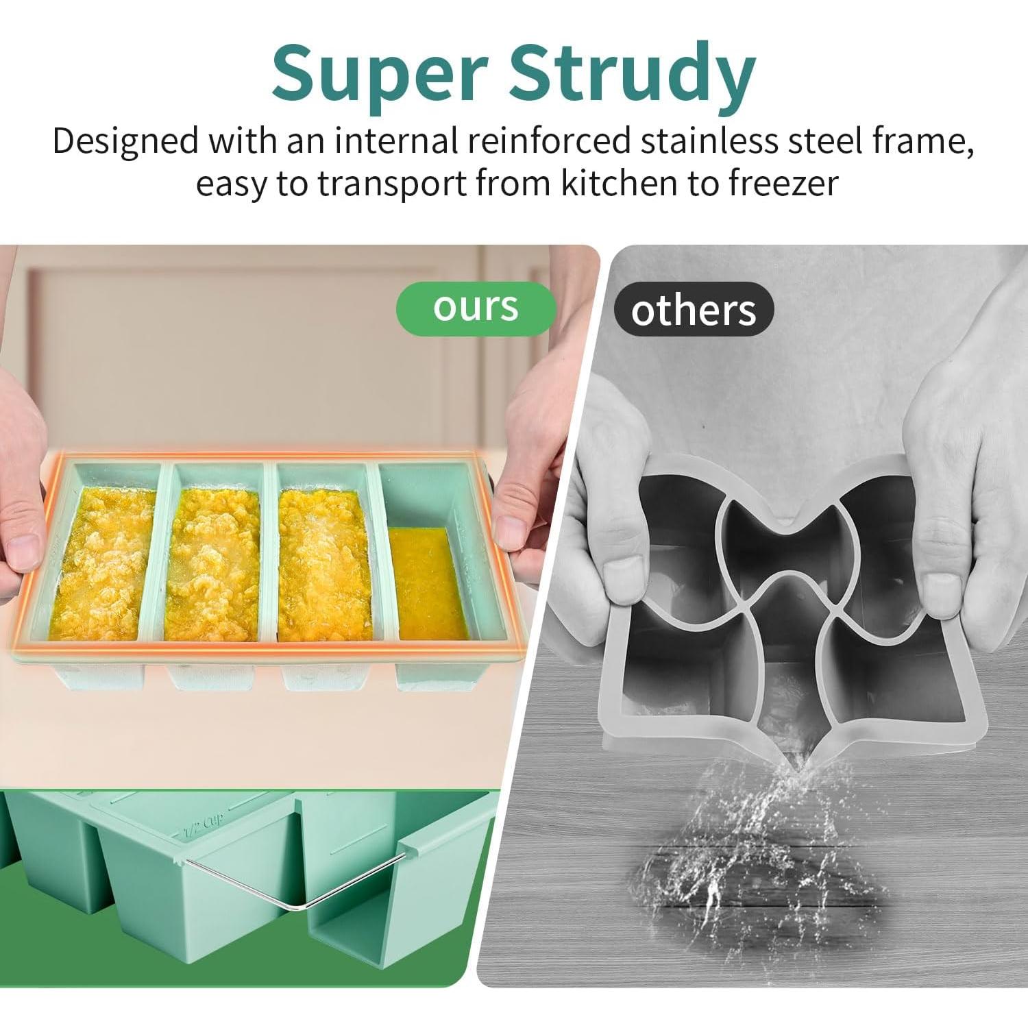 Bandeja de Congelador de Silicona GGOW 250mL y 125mL Verde