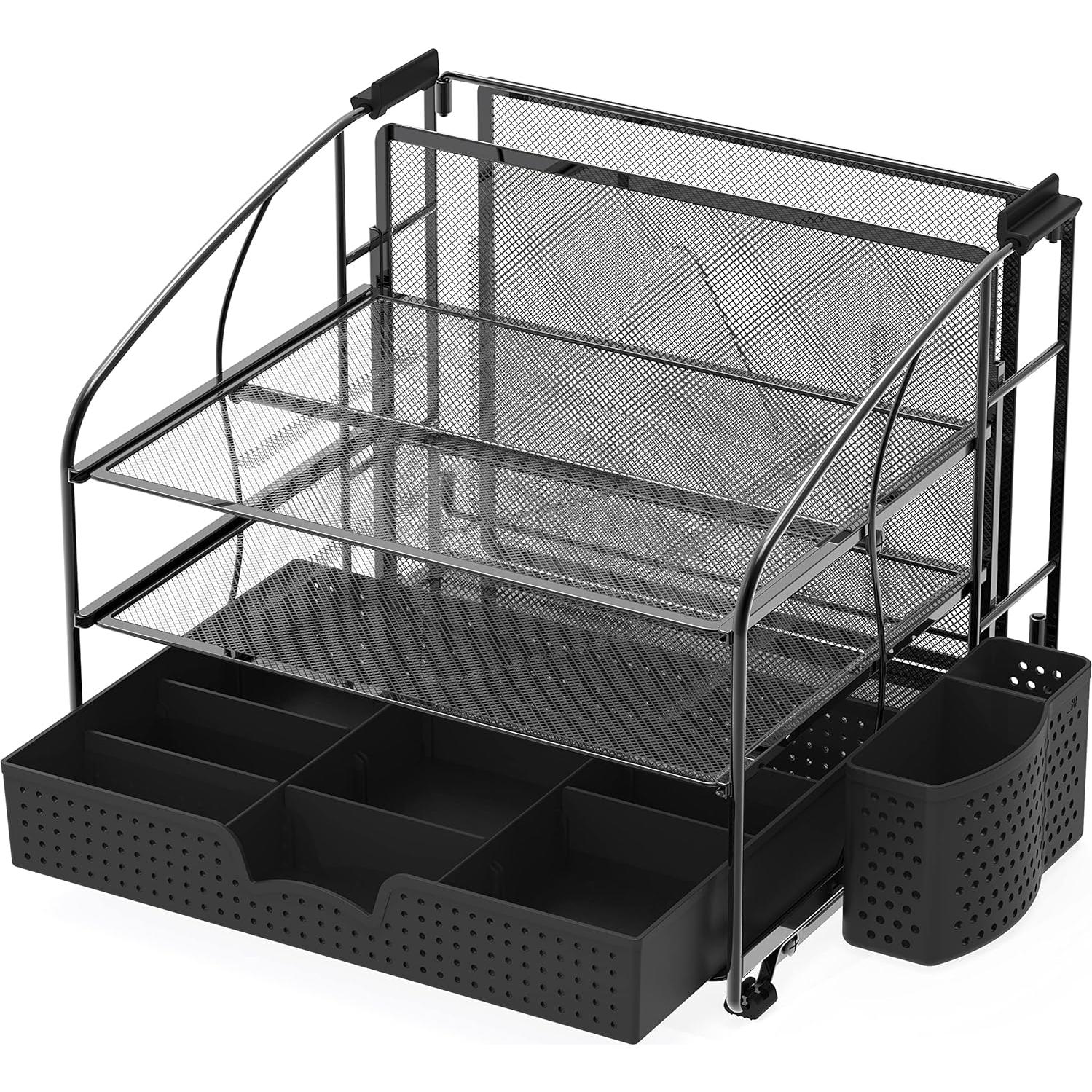 Organizador de Escritorio Simple Houseware 3 Niveles Negro
