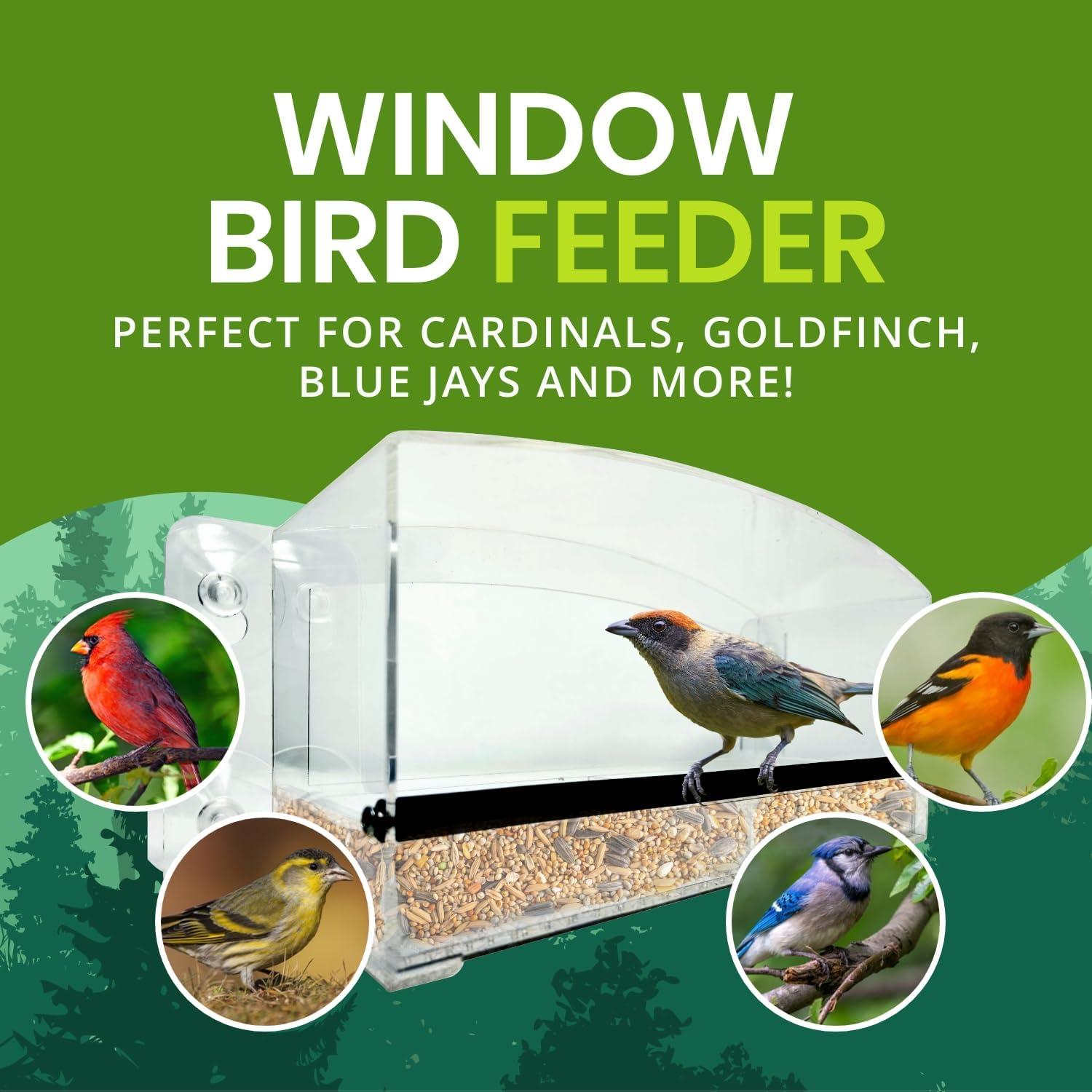 Comedero de Aves Acrílico Nature Gear para Ventana 23.5x10.5cm