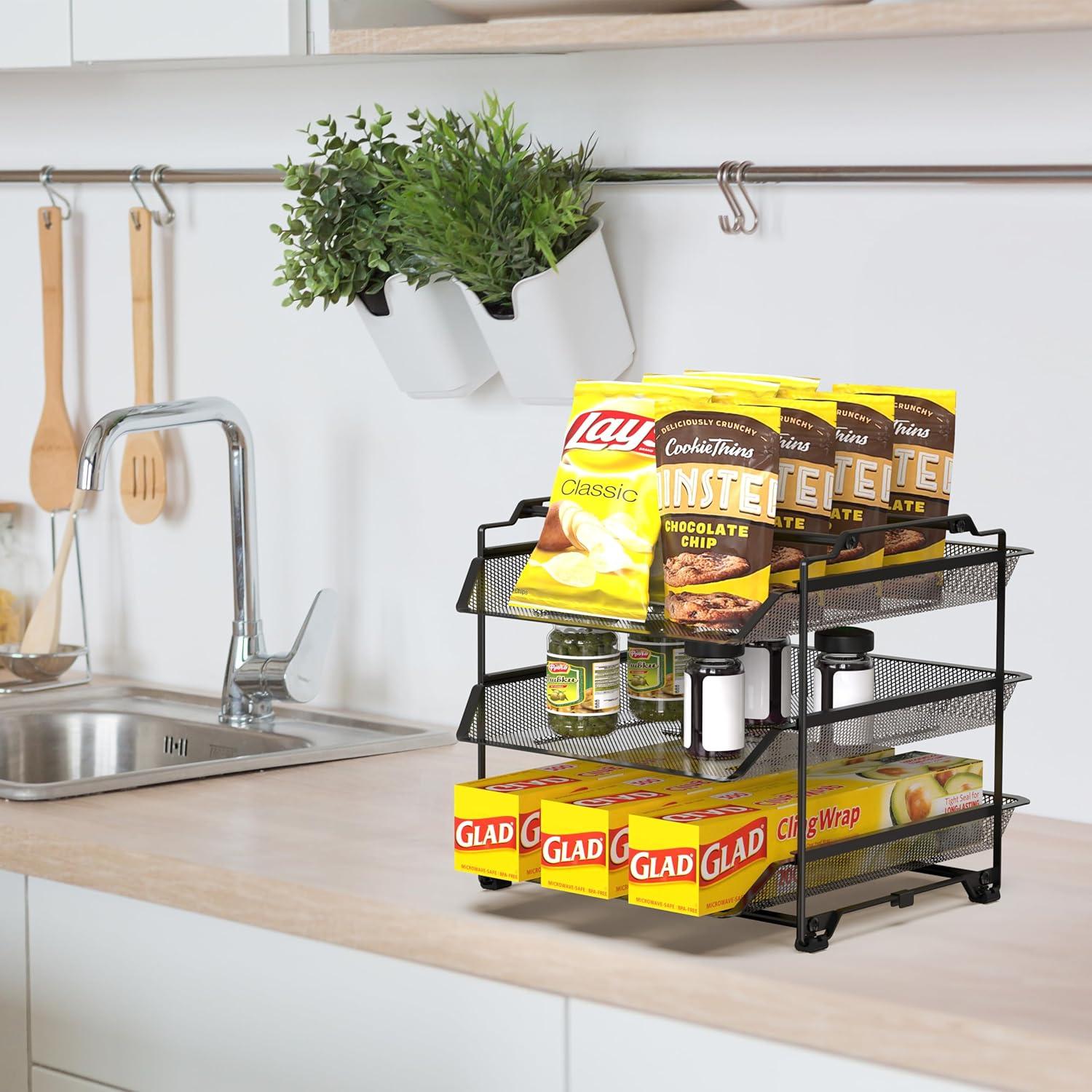 Organizador de Papel Apilable DecoBros 3 Niveles Negro