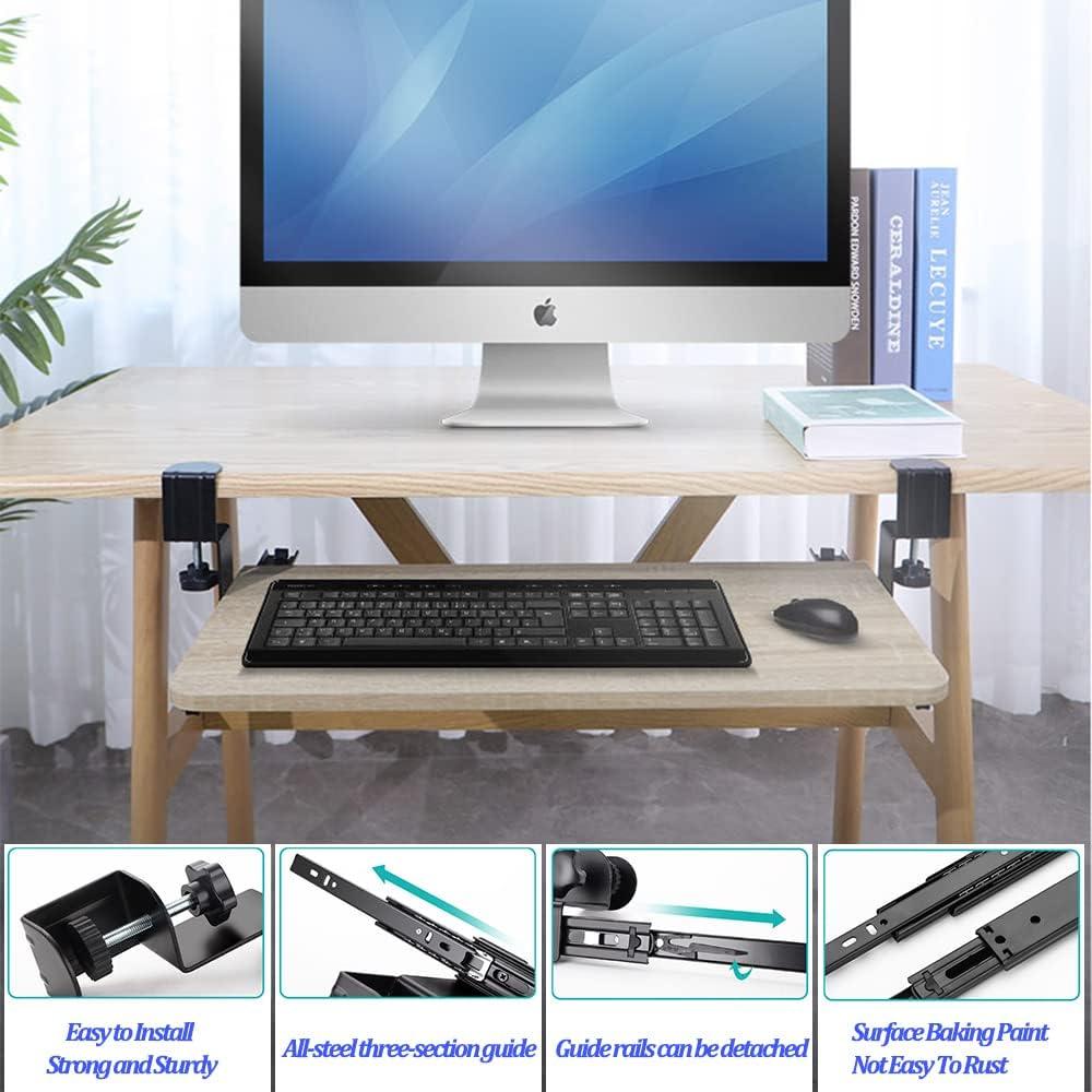 Soporte de bandeja de teclado Niciksty ajustable 20 cm