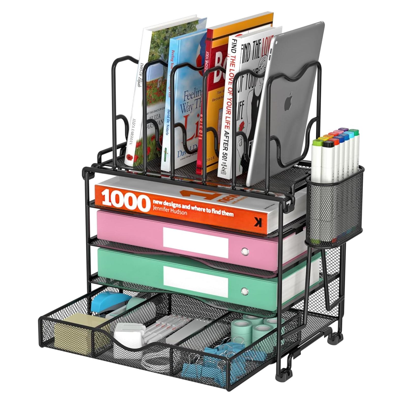 Organizador de Escritorio BOHDK 4 Niveles con Cajón Negro