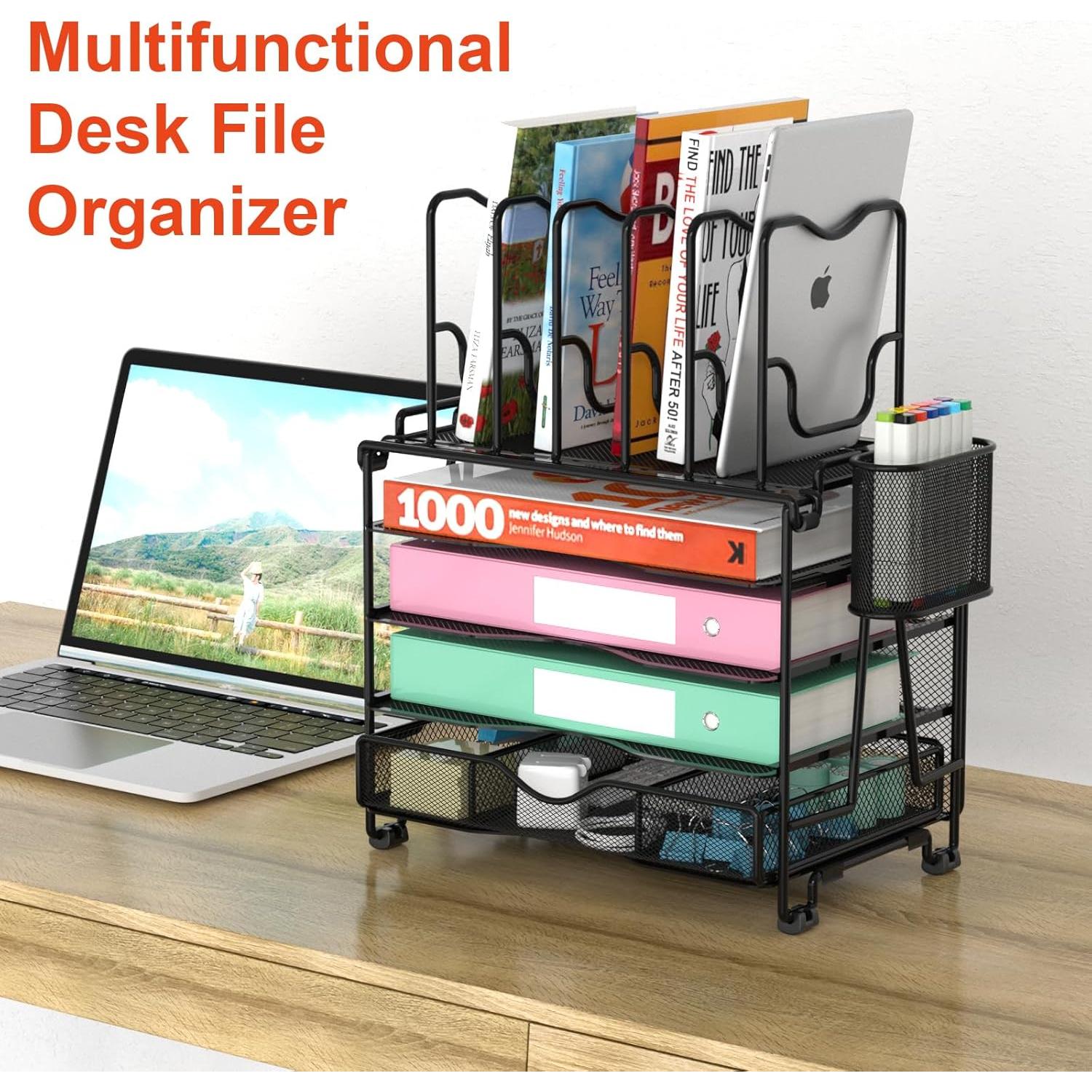 Organizador de Escritorio BOHDK 4 Niveles con Cajón Negro