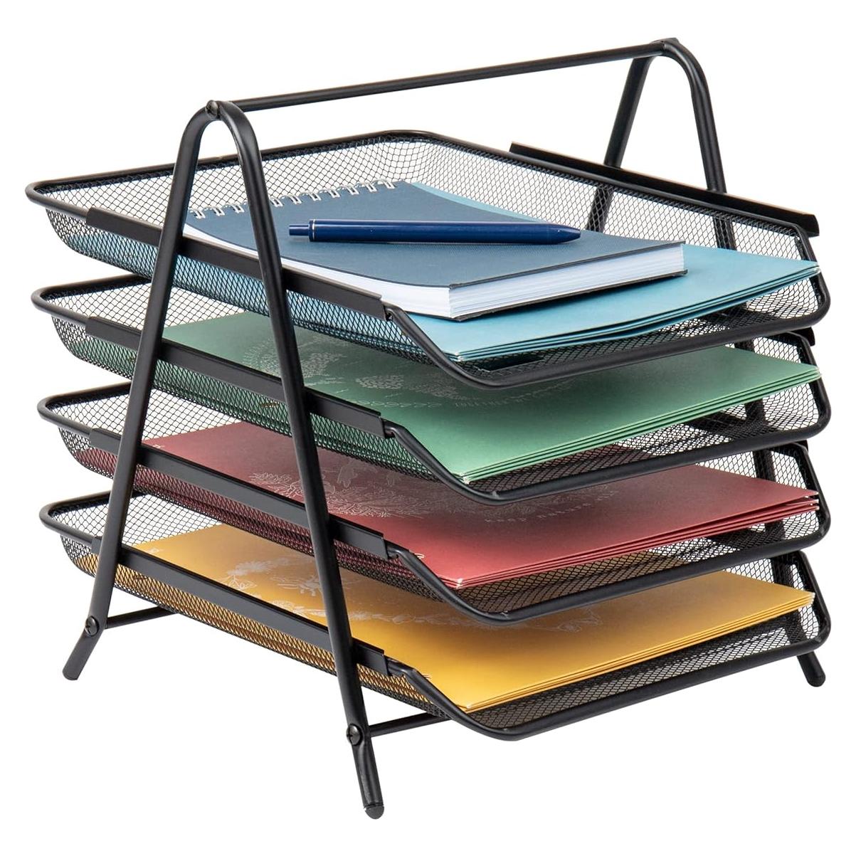 Organizador de Escritorio 4 Niveles Mind Reader Negro