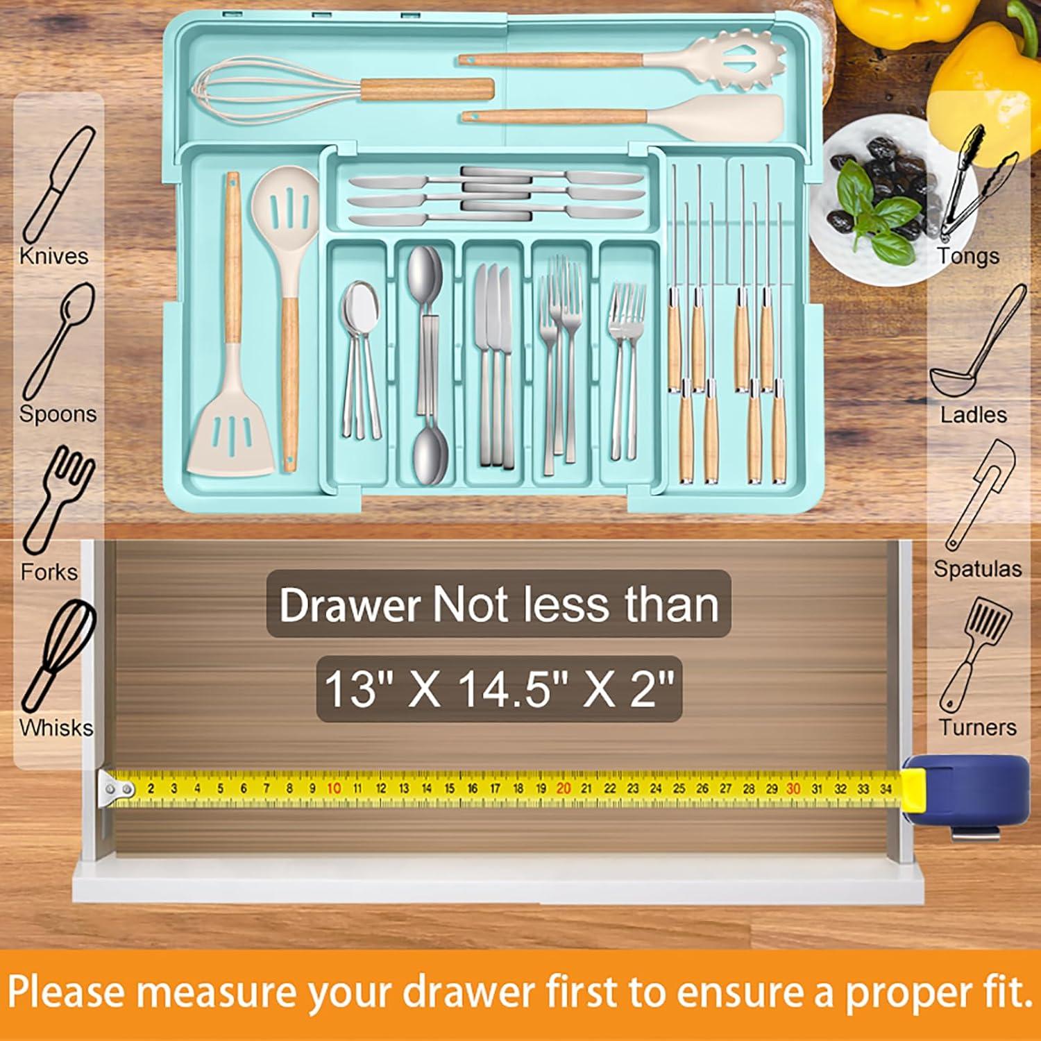 Organizador de Cubiertos Homecor Expandible 22x19 cm Turquesa