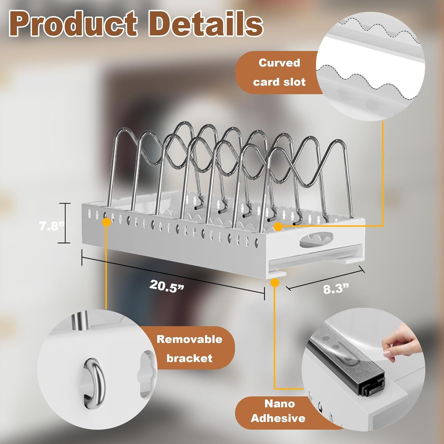 Organizador de Ollas y Sartenes Bealy Extraíble 52 cm Blanco