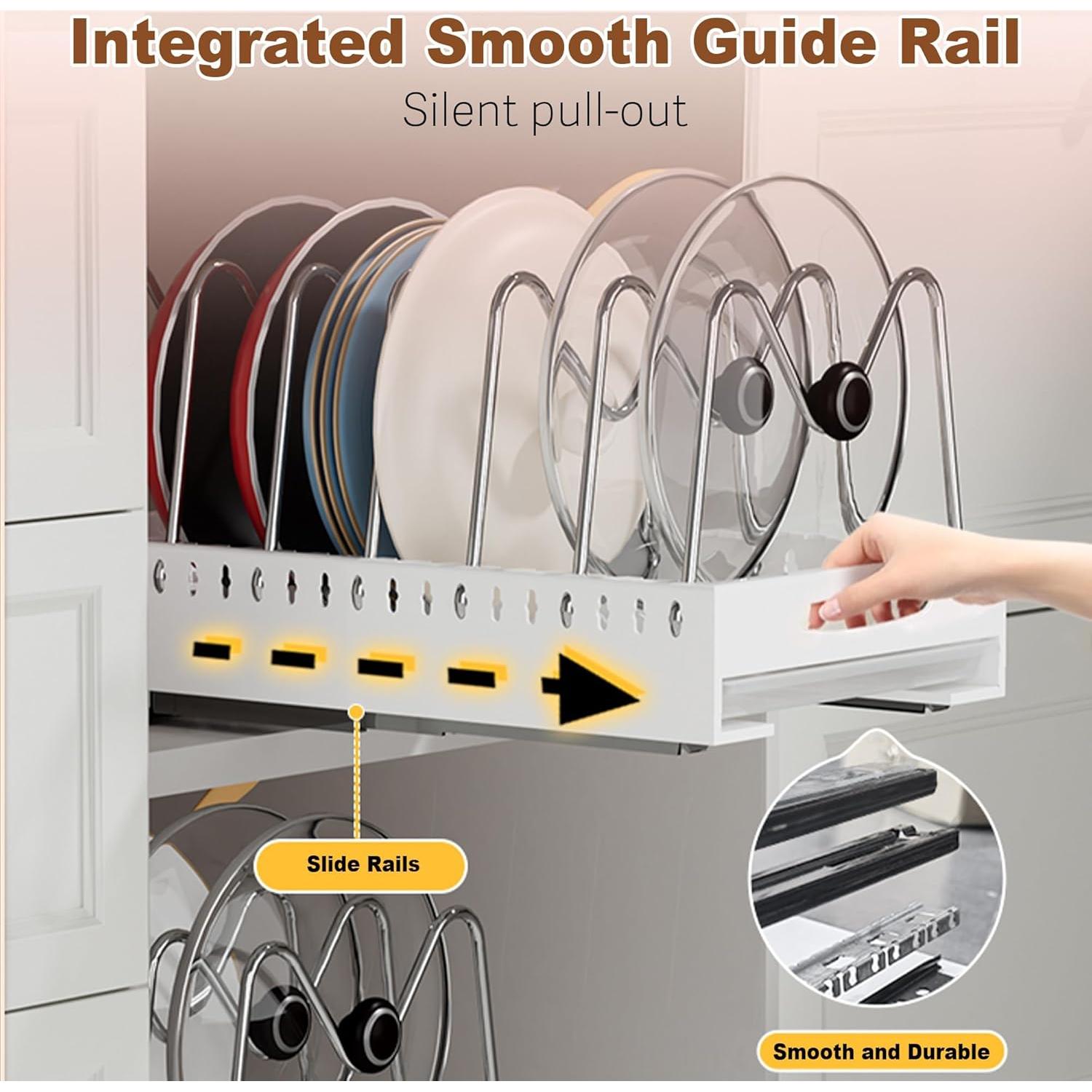 Organizador de Ollas y Sartenes Bealy Extraíble 52 cm Blanco