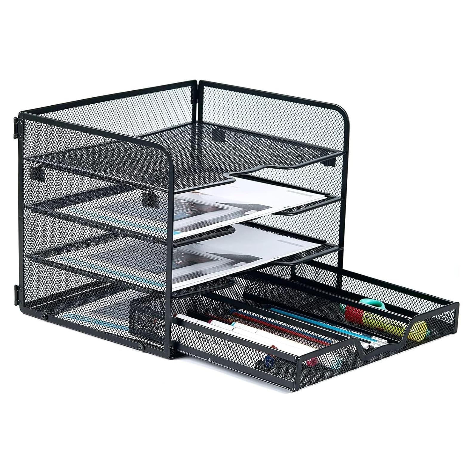 Organizador de Escritorio SETTFRFE de Malla 4 Niveles Negro