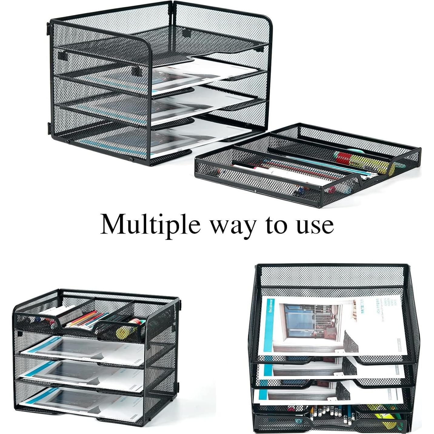 Organizador de Escritorio SETTFRFE de Malla 4 Niveles Negro