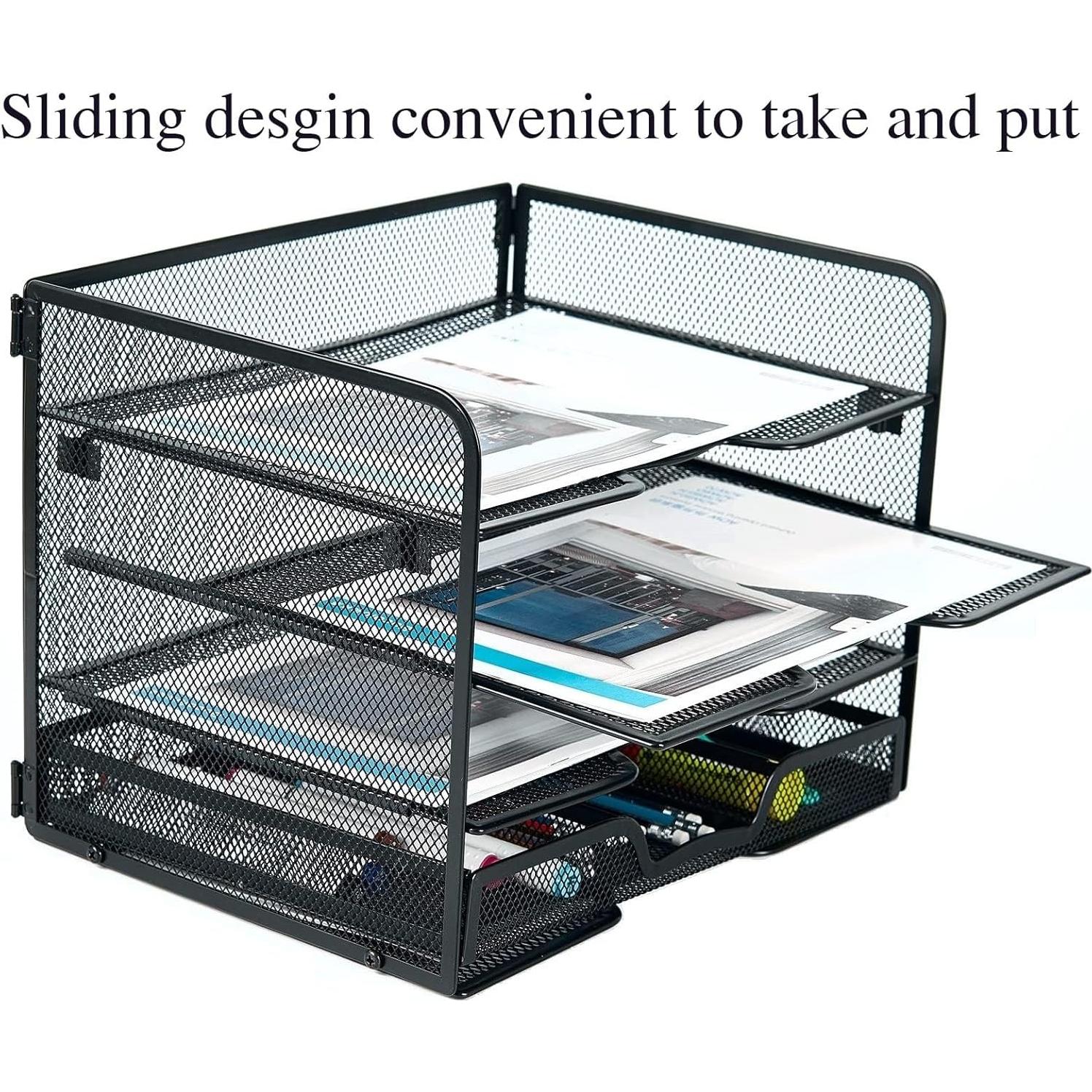 Organizador de Escritorio SETTFRFE de Malla 4 Niveles Negro
