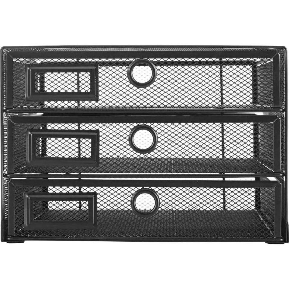 Organizador de Escritorio Annova 3 Cajones Metal Negro