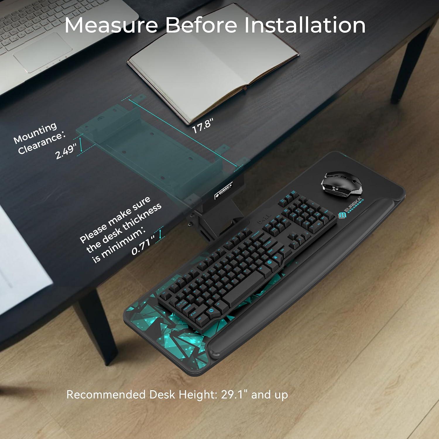 Bandeja de Teclado Ajustable EUREKA ERGONOMIC 71x25cm