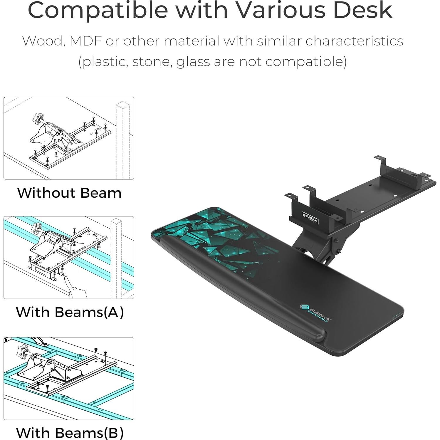 Bandeja de Teclado Ajustable EUREKA ERGONOMIC 71x25cm