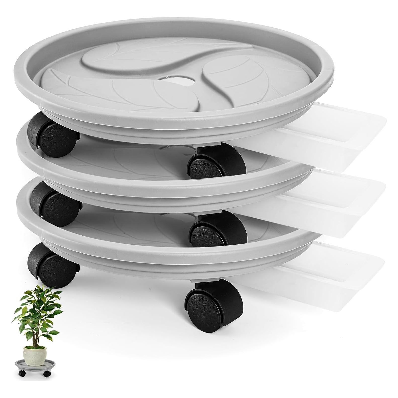 Paquete de 3 Carros para Plantas Nagpew 30 cm con Ruedas