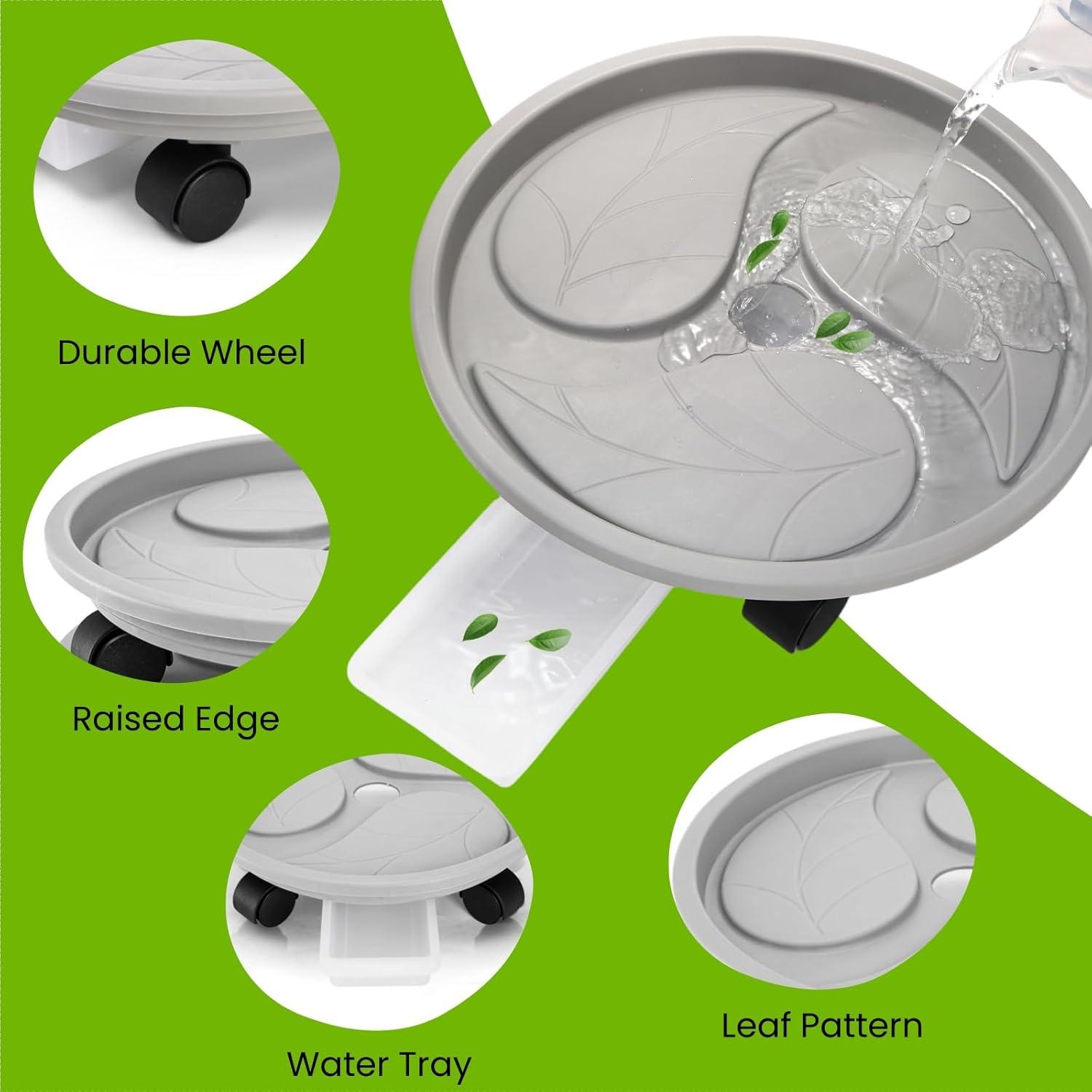 Paquete de 3 Carros para Plantas Nagpew 30 cm con Ruedas