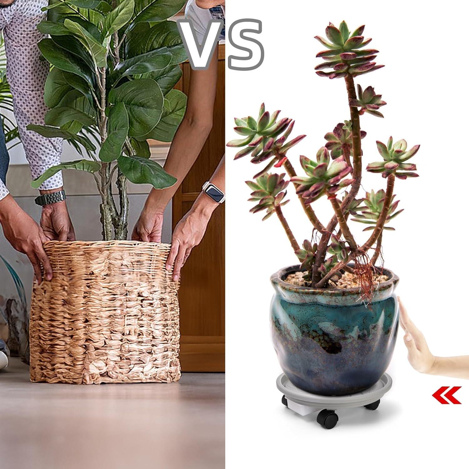 Paquete de 3 Carros para Plantas Nagpew 30 cm con Ruedas