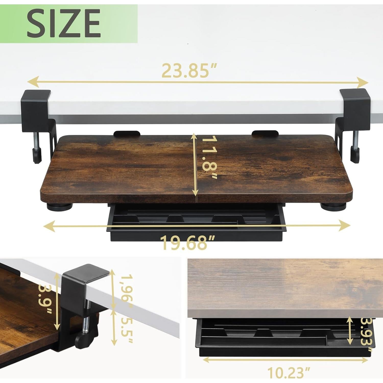 Bandeja de teclado ETHU KBT500WR ergonómica 50x30 cm