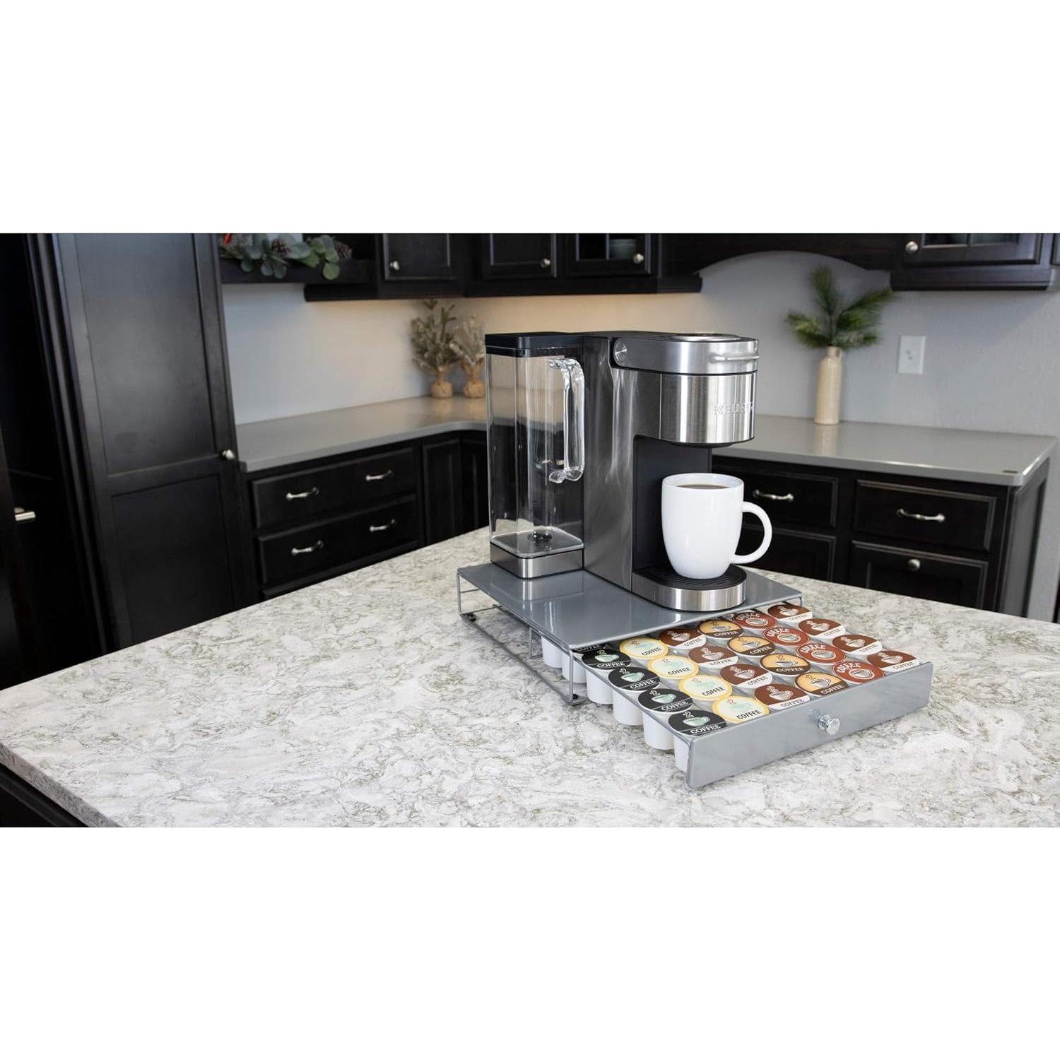 Cajón para 36 cápsulas de café Nifty plateado