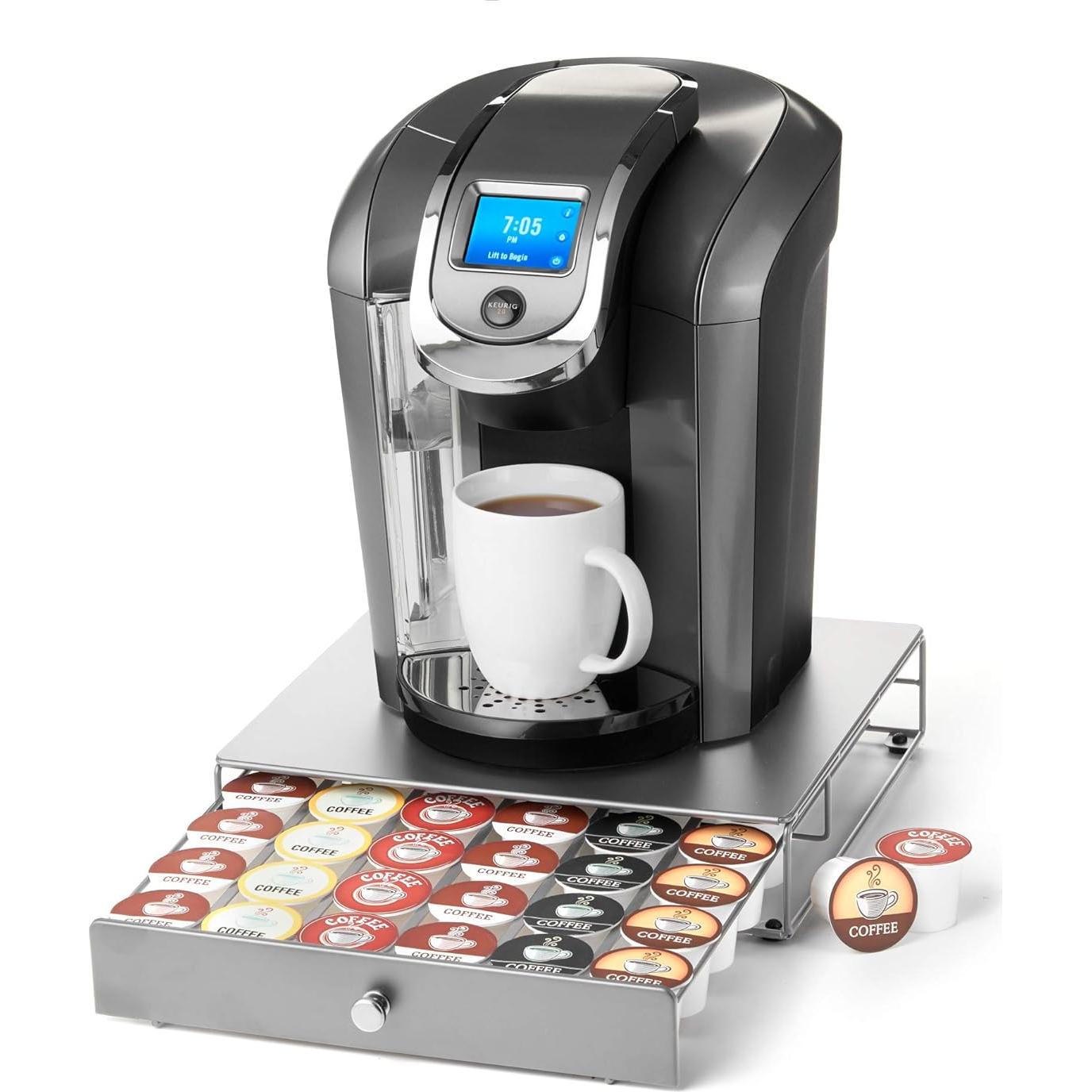 Cajón para 36 cápsulas de café Nifty plateado