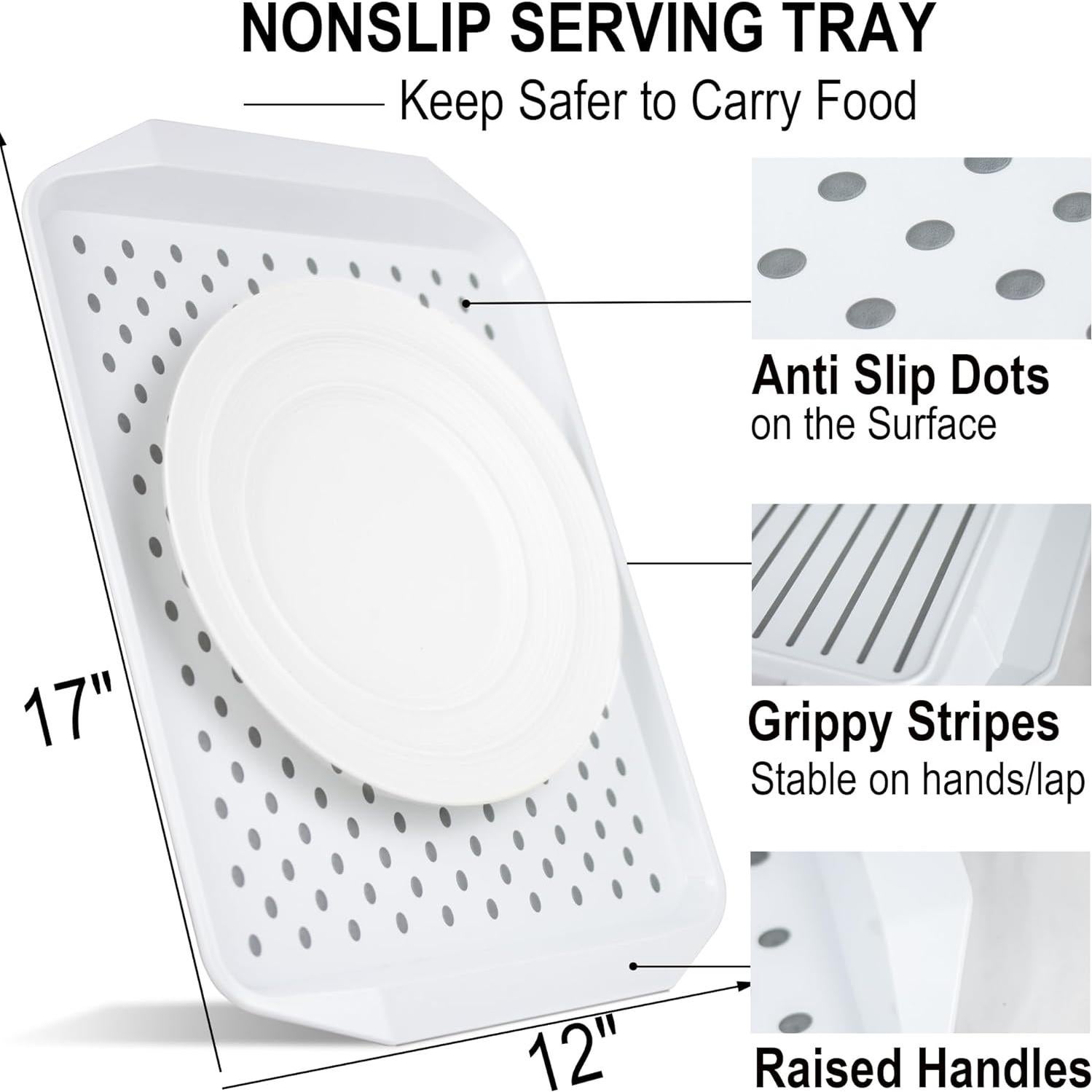 Bandeja Antideslizante Czlizdyt Rectangular Set de 2 Blanca