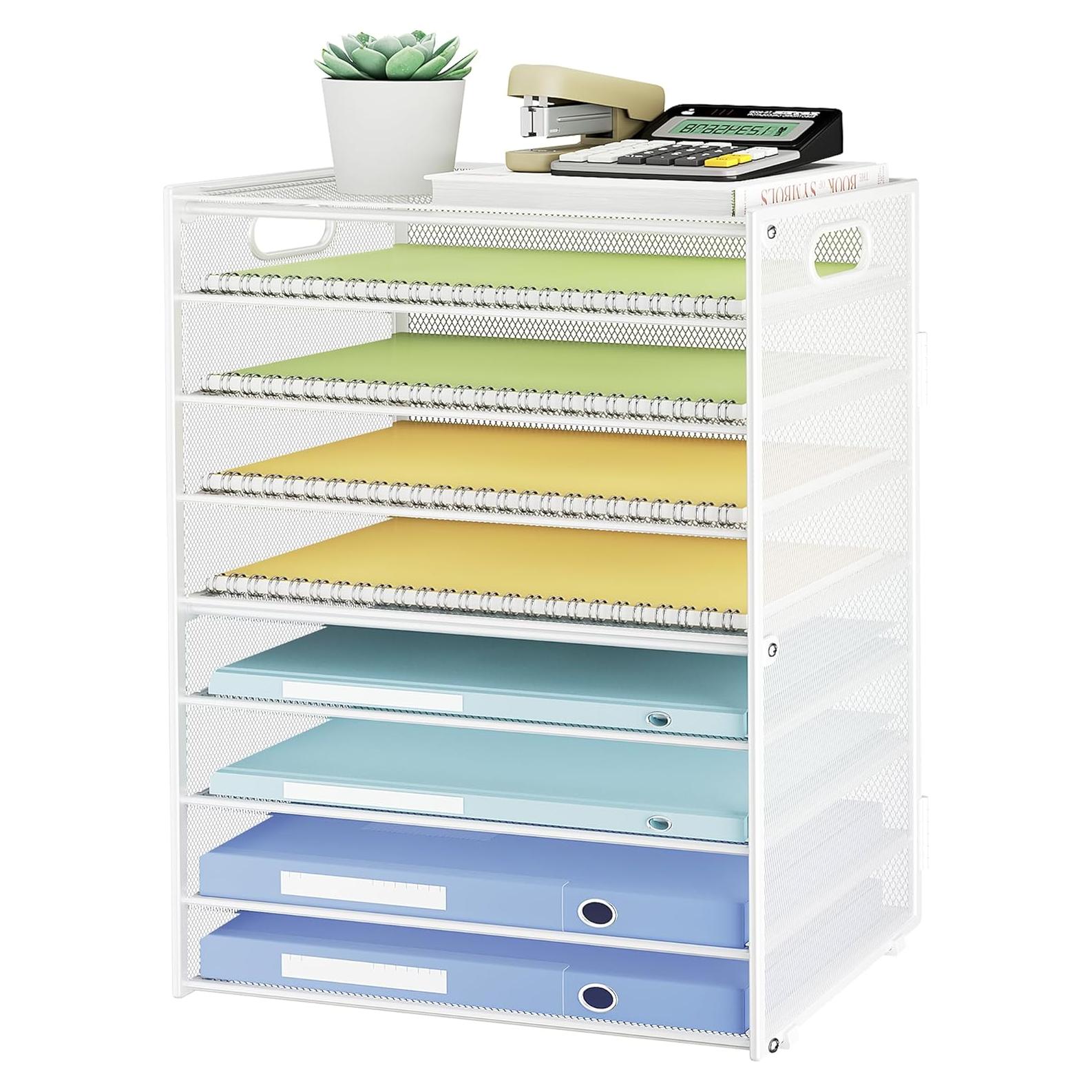 Organizador de Escritorio SUBEKYU 9 Niveles Malla Blanca