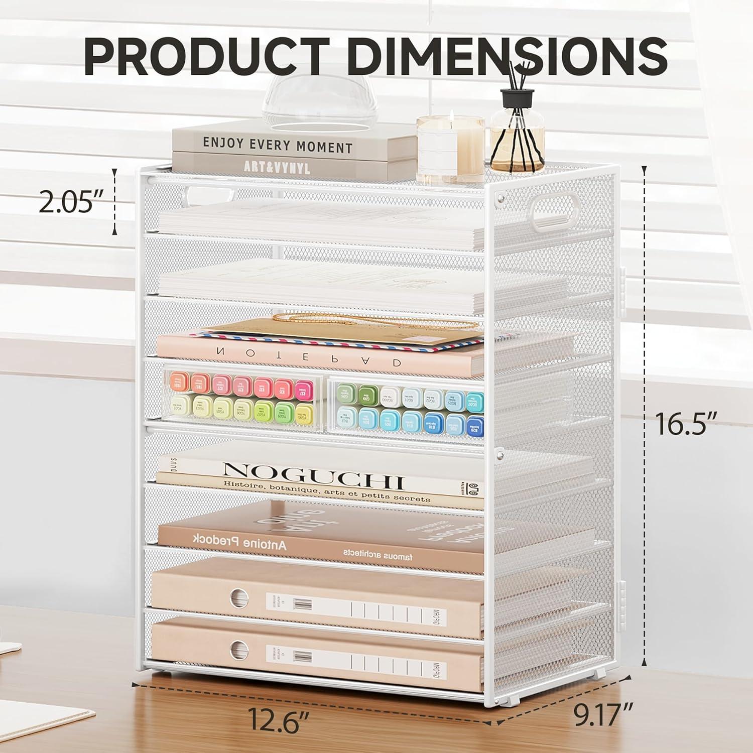 Organizador de Escritorio SUBEKYU 9 Niveles Malla Blanca