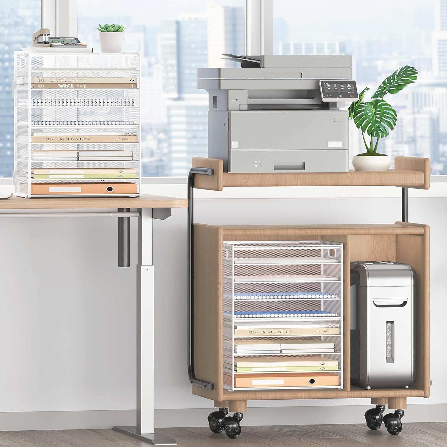 Organizador de Escritorio SUBEKYU 9 Niveles Malla Blanca