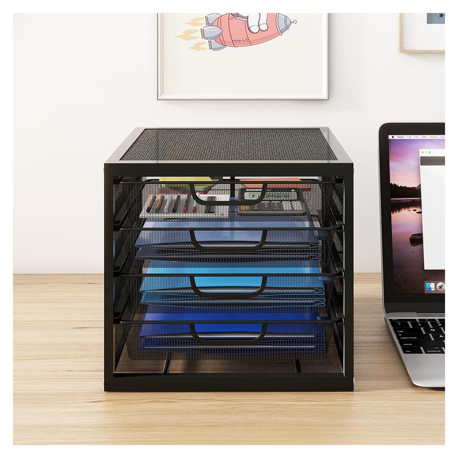 Organizador de Escritorio Natwind con 4 Cajones Negro