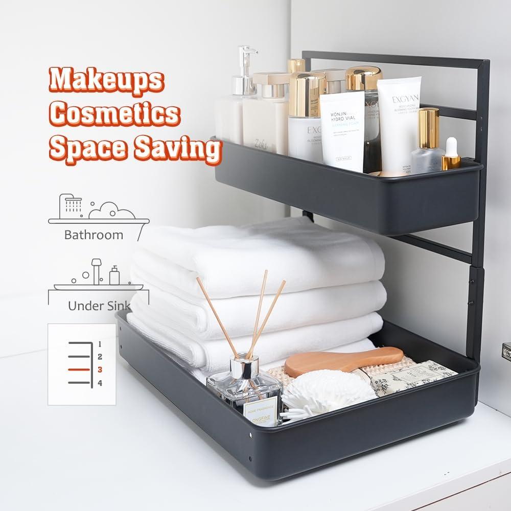 Organizador Deslizante EVERIE BH06 2 Juegos Negro 63,5 cm