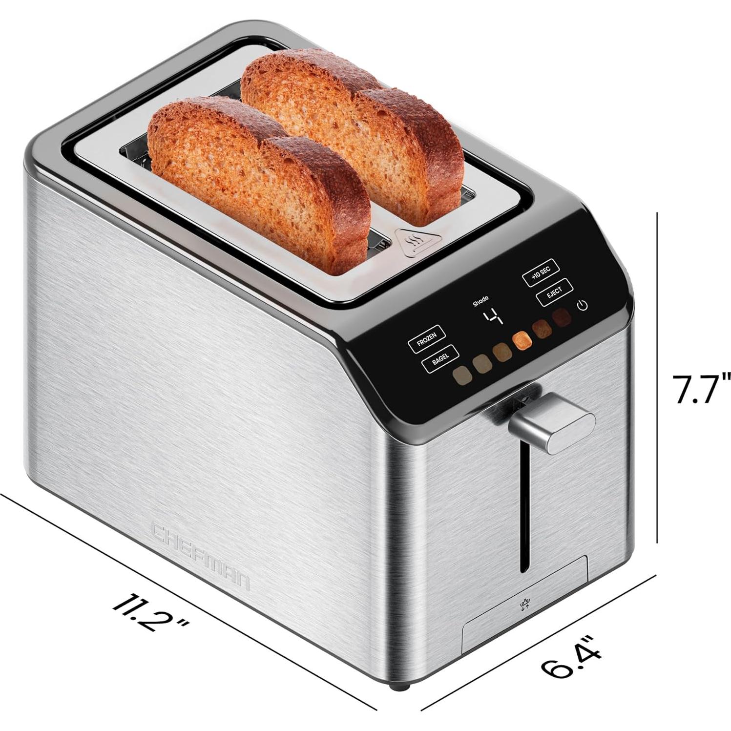 Tostadora Digital Chefman RJ31-SS-T-2S 2 Rebanadas Acero Inoxidable