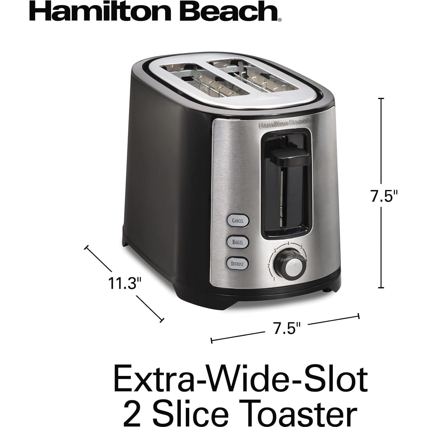 Tostadora Hamilton Beach 2 Rebanadas Extra Ancha 750W