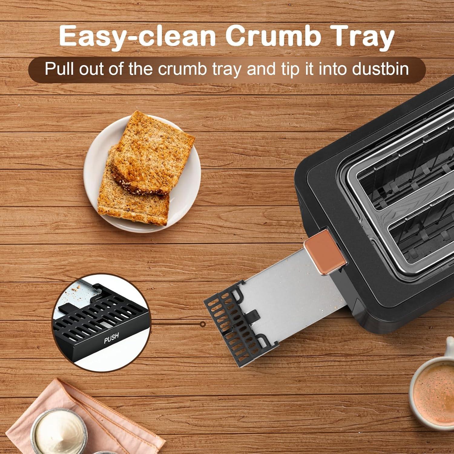 Tostadora Mecity 2 Rebanadas Acero Inoxidable 800W 120V