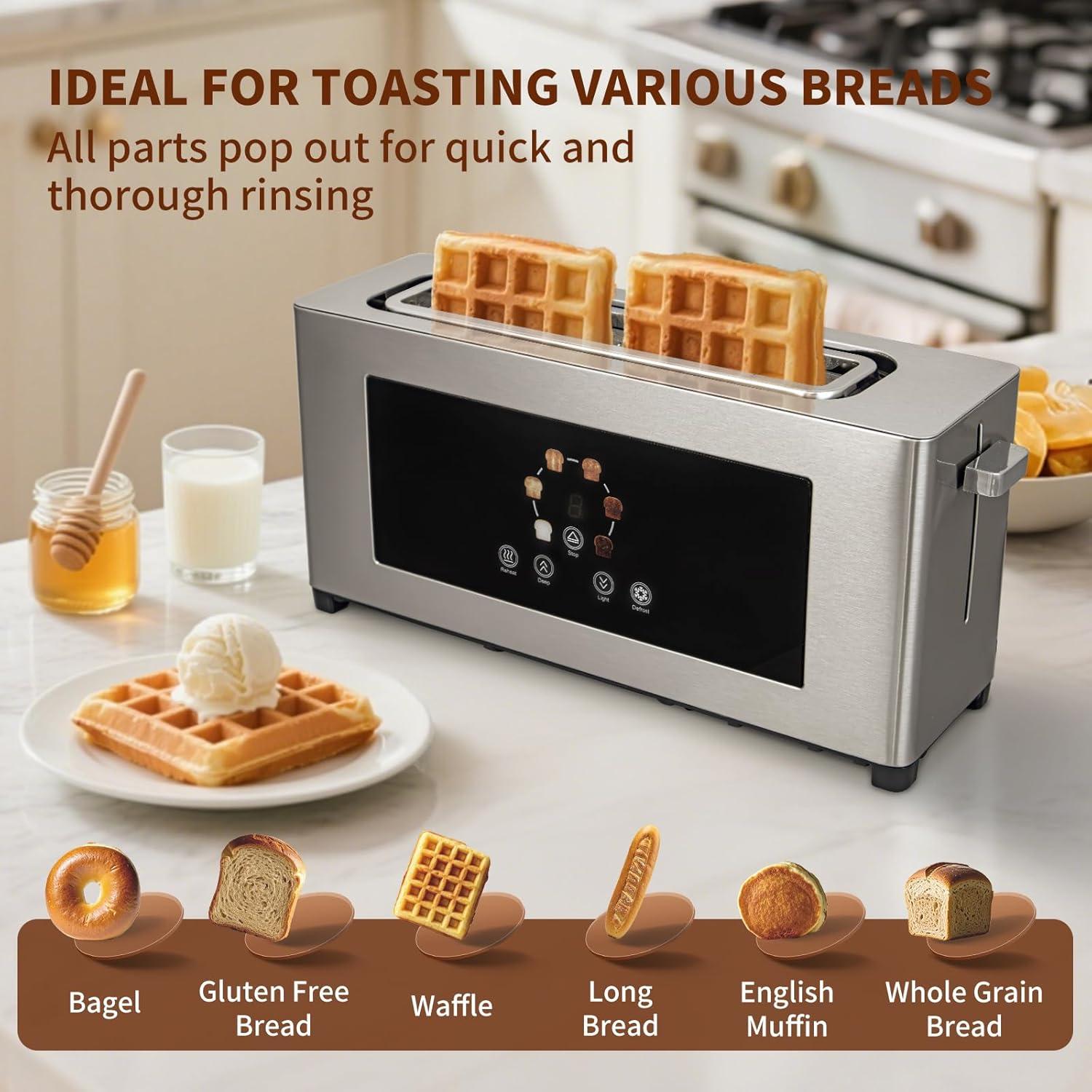 Tostadora BBday de 2 Rebanadas con Pantalla Táctil 1000W