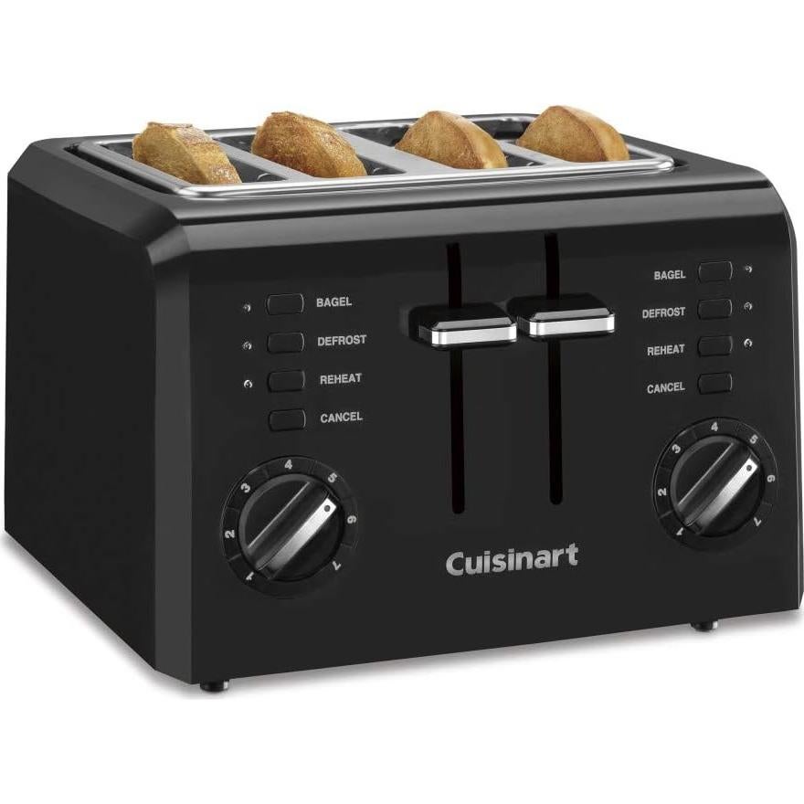 Tostadora Compacta Cuisinart CPT-142BK 4 Rebanadas Negra