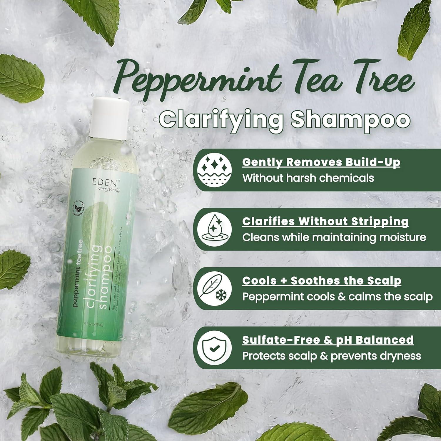 Champú Claro de Menta y Árbol de Té EDEN BodyWorks 249g