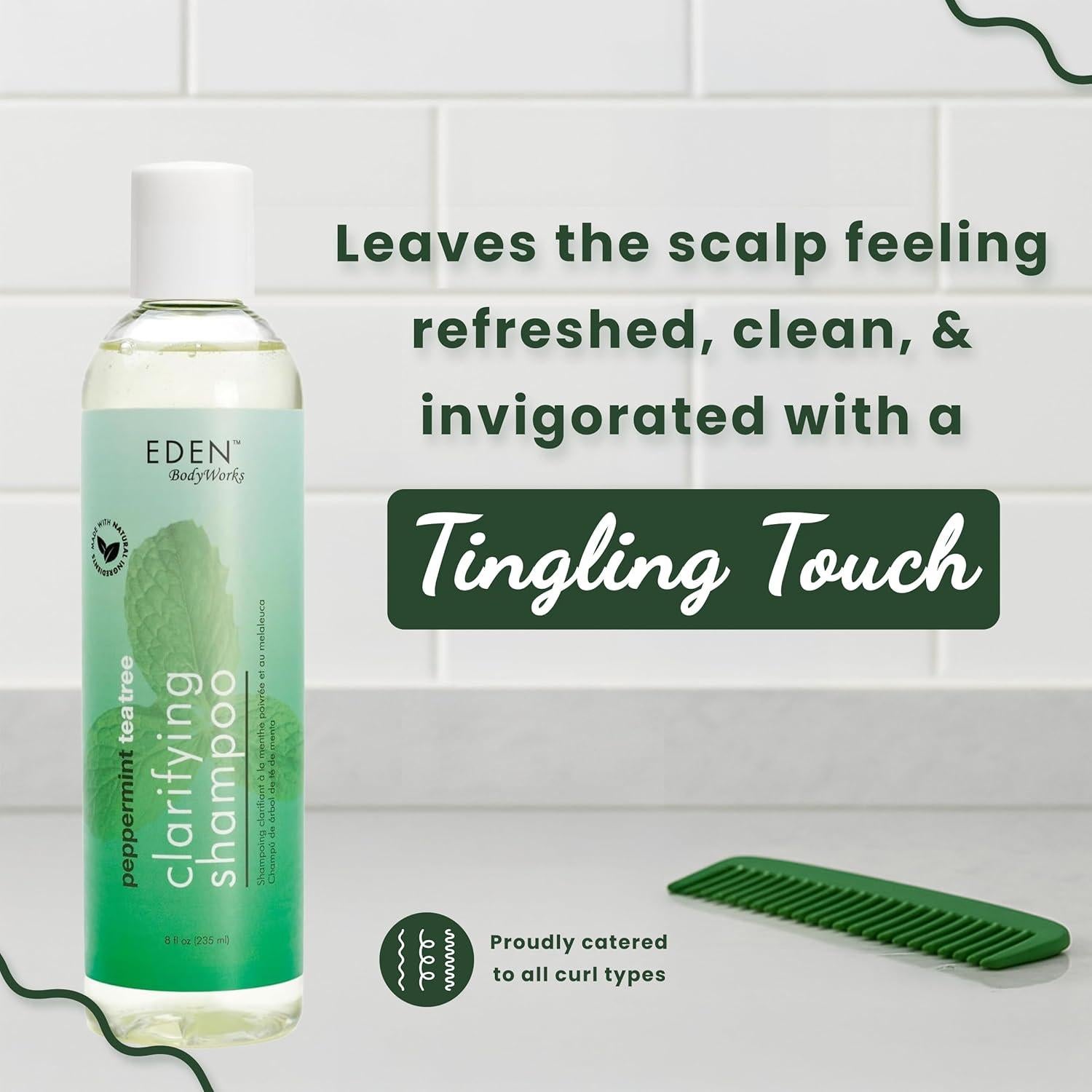 Champú Claro de Menta y Árbol de Té EDEN BodyWorks 249g