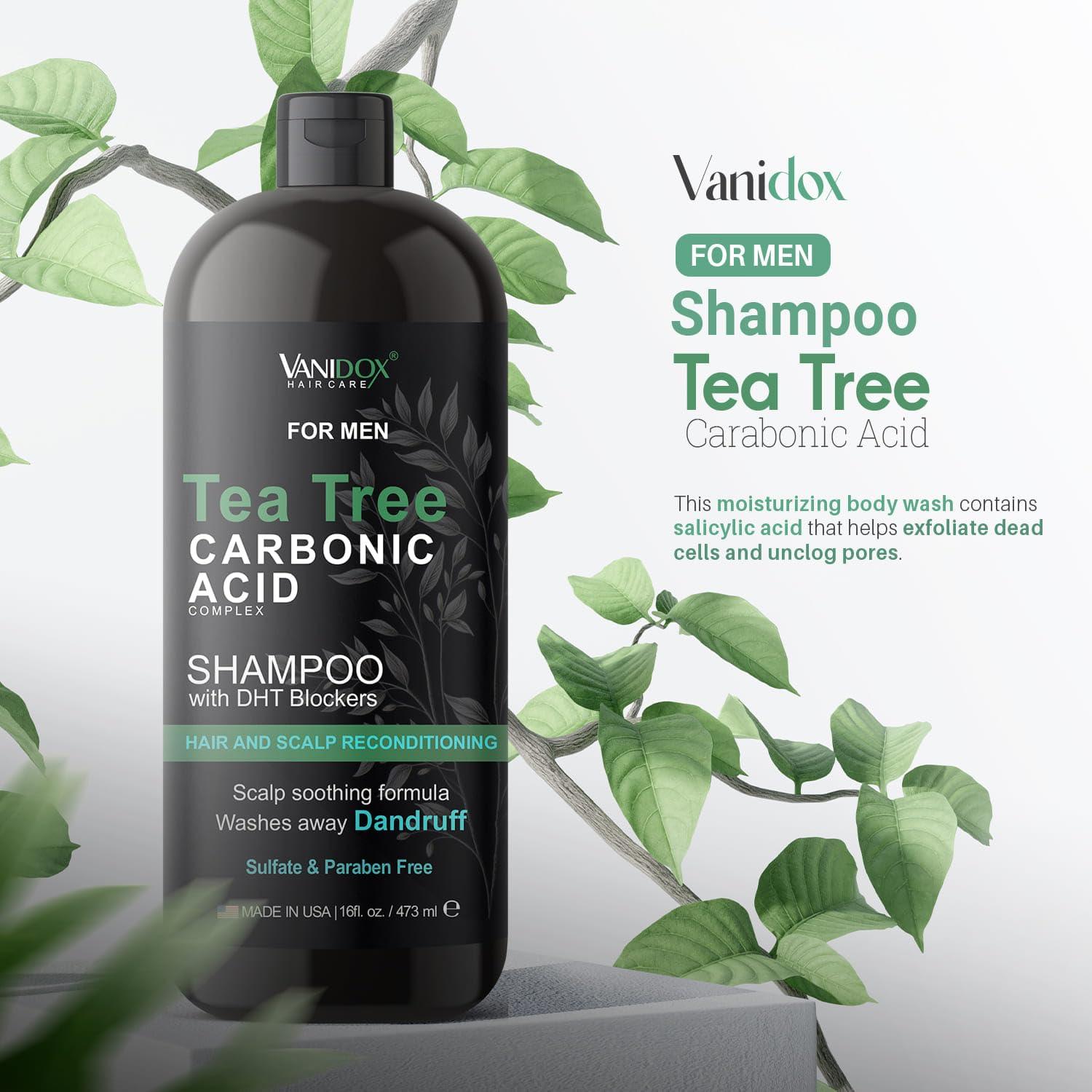 Champú Vanidox Árbol de Té 473ml - Crecimiento Cabello Hombre