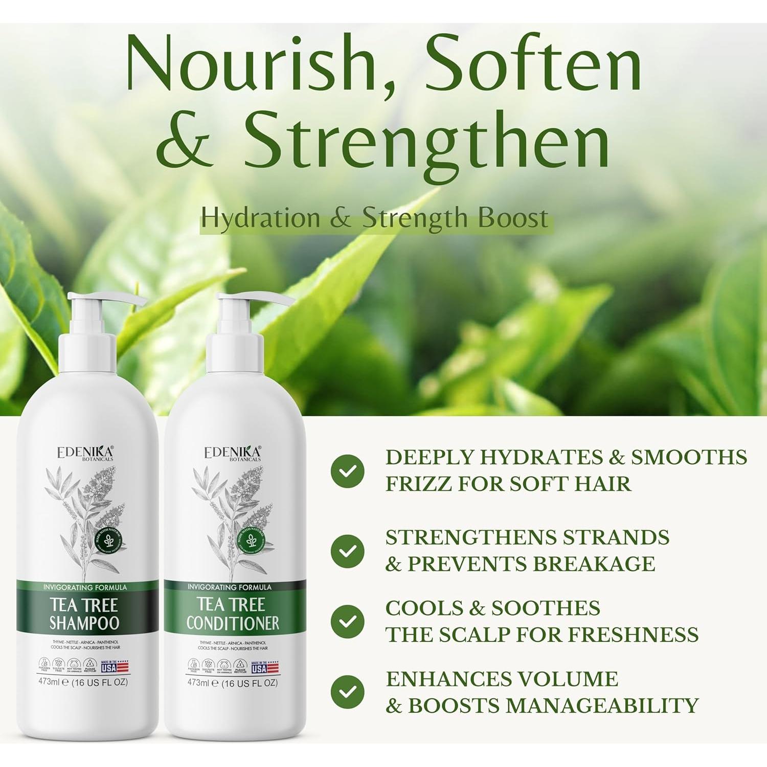 Champú y Acondicionador de Árbol de Té Edenika 473 ml