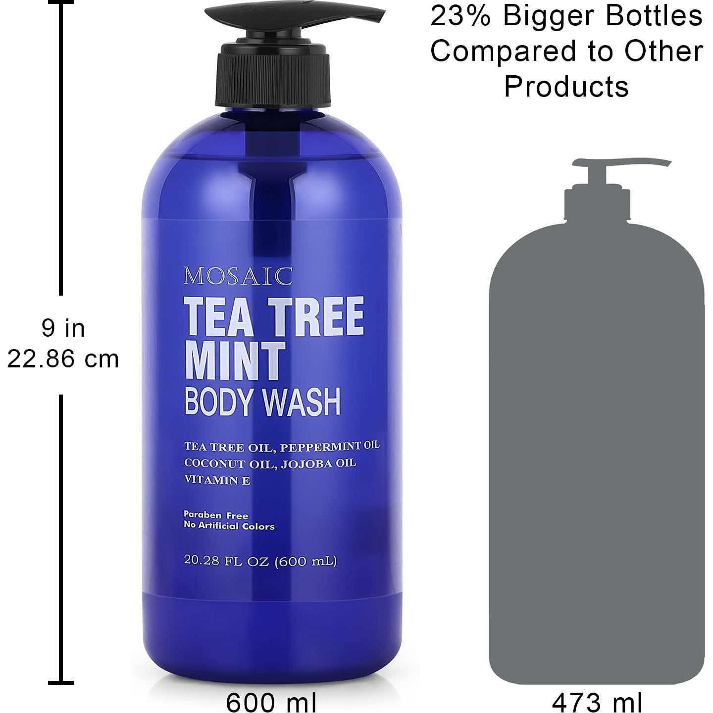 Gel de Ducha Natural Mosaic 600ml Árbol de Té y Menta - 2 Unidades