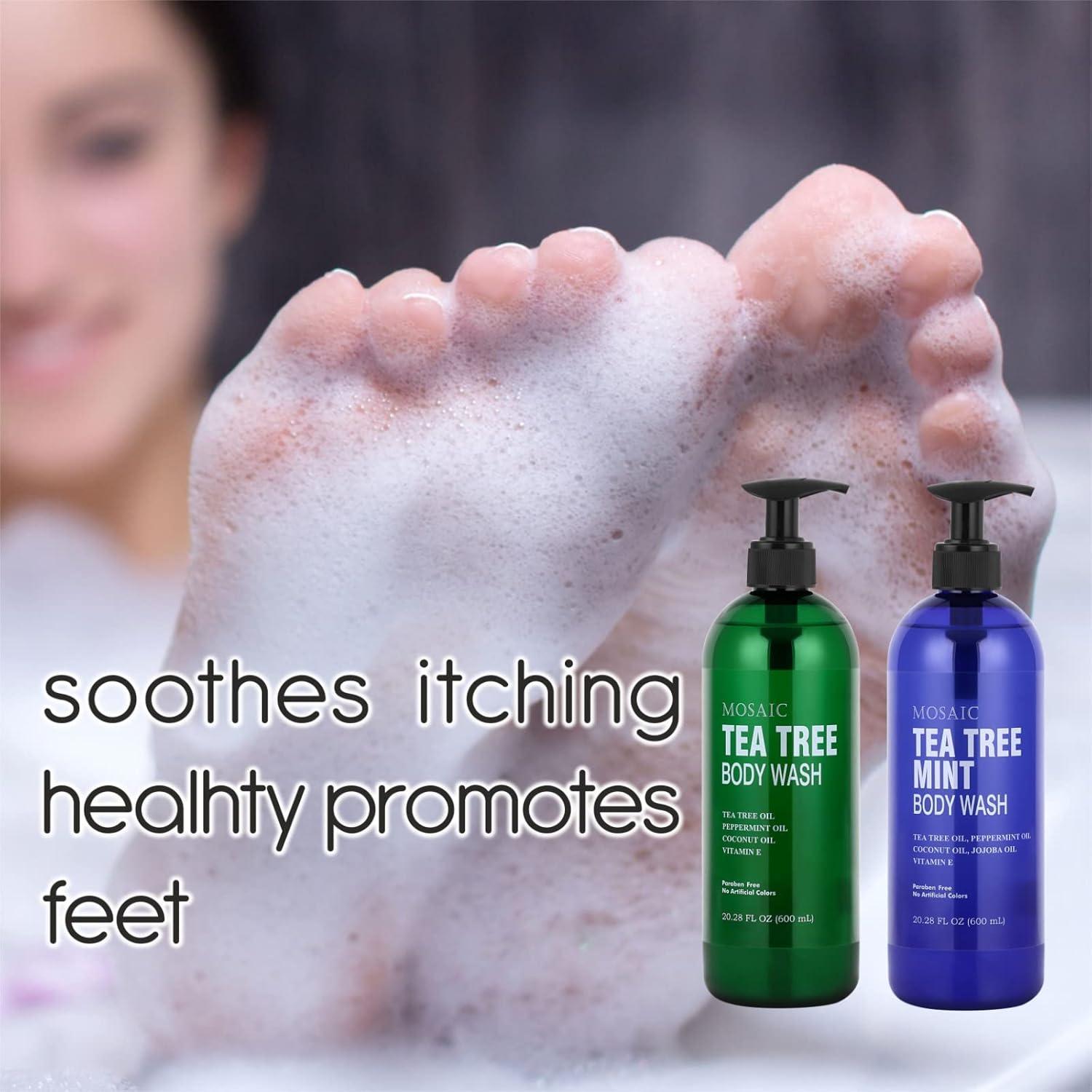 Gel de Ducha Natural Mosaic 600ml Árbol de Té y Menta - 2 Unidades