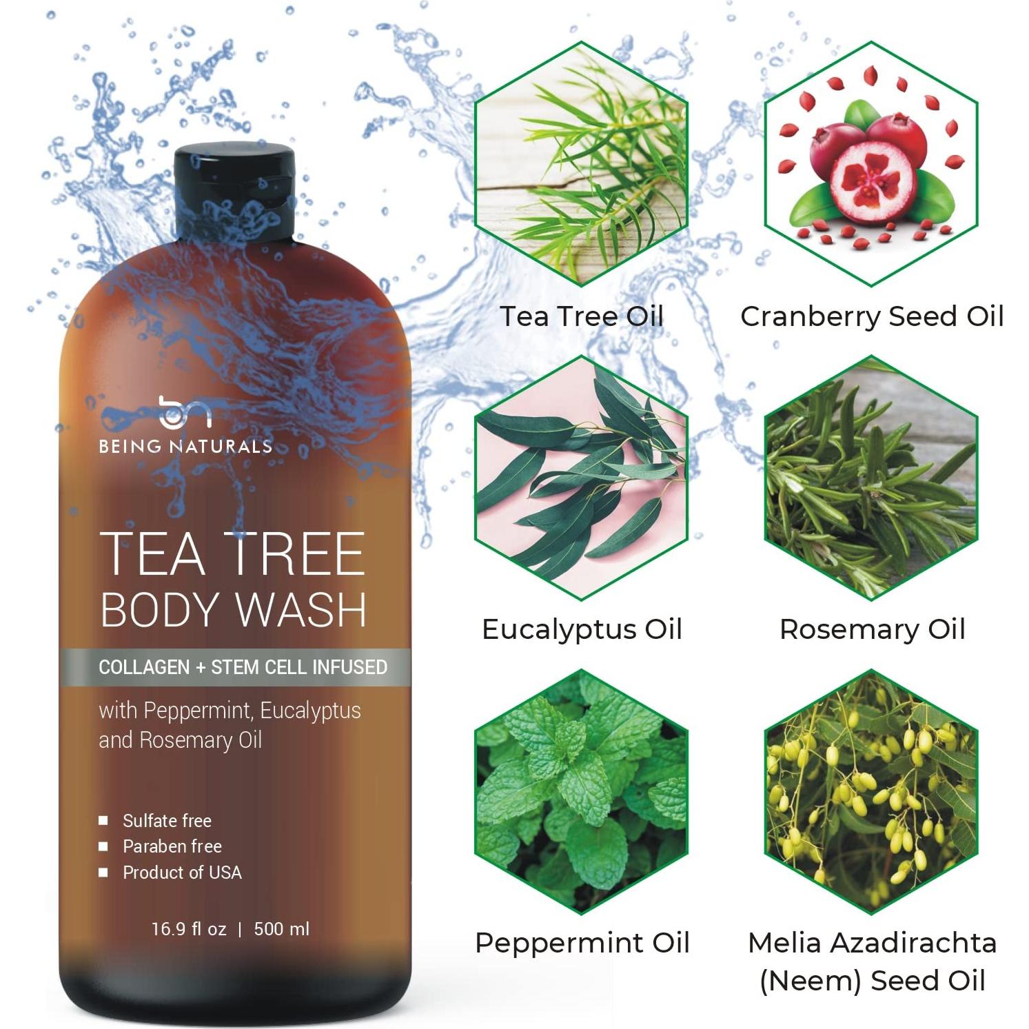 Gel de Ducha BeingNaturals con Aceite de Árbol de Té 478ml