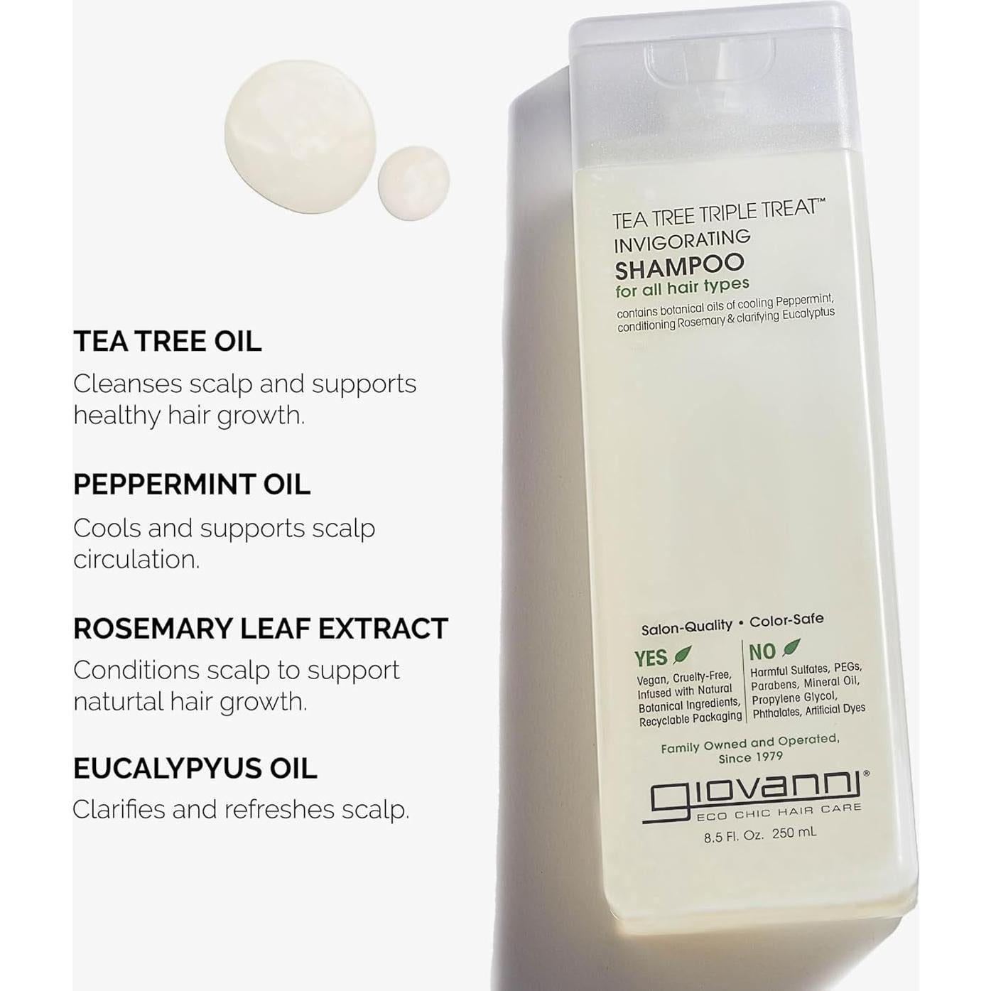 Champú Giovanni Árbol de Té Triple Tratamiento 76 g