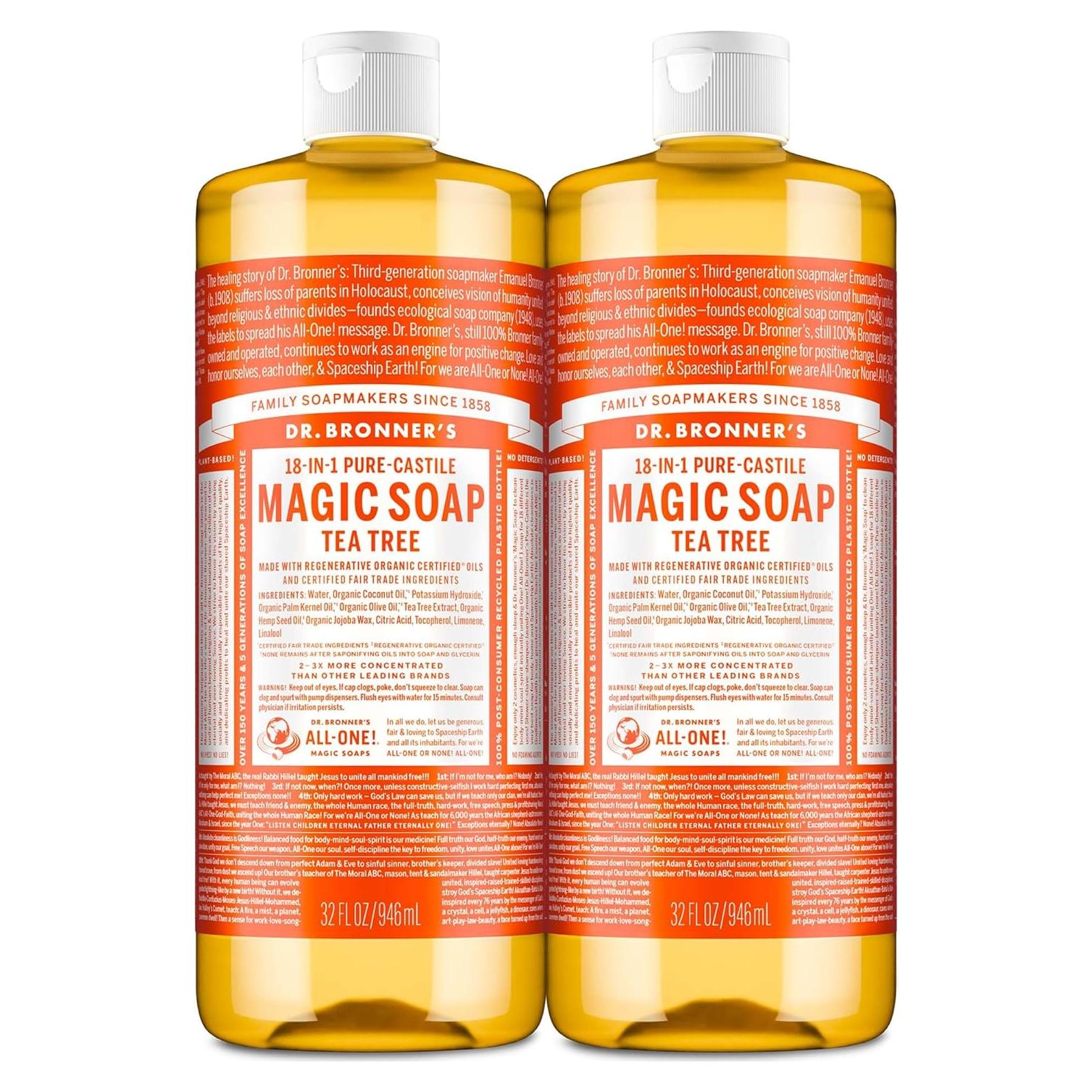 Jabón Líquido Puro-Castile Dr. Bronner 0,95L Paquete 2