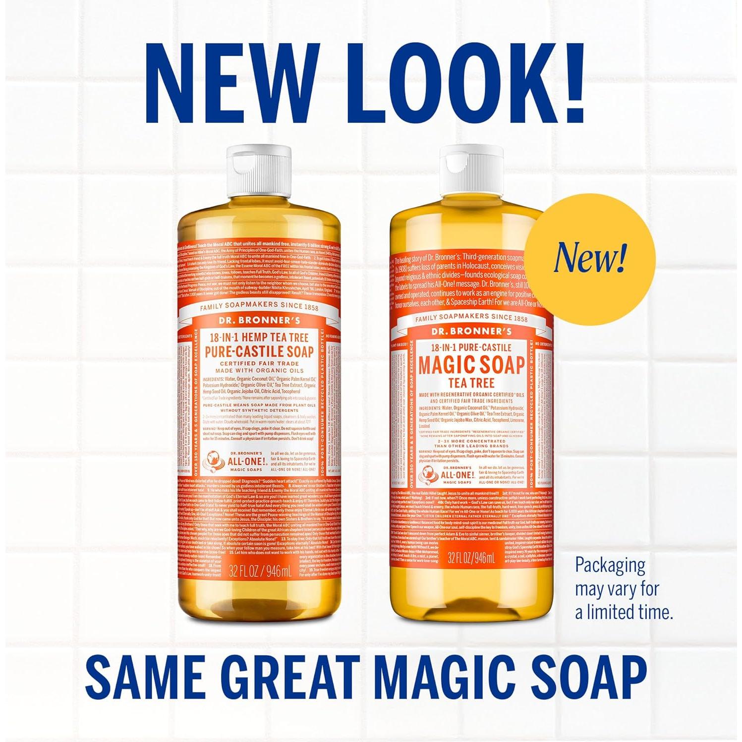 Jabón Líquido Puro-Castile Dr. Bronner 0,95L Paquete 2