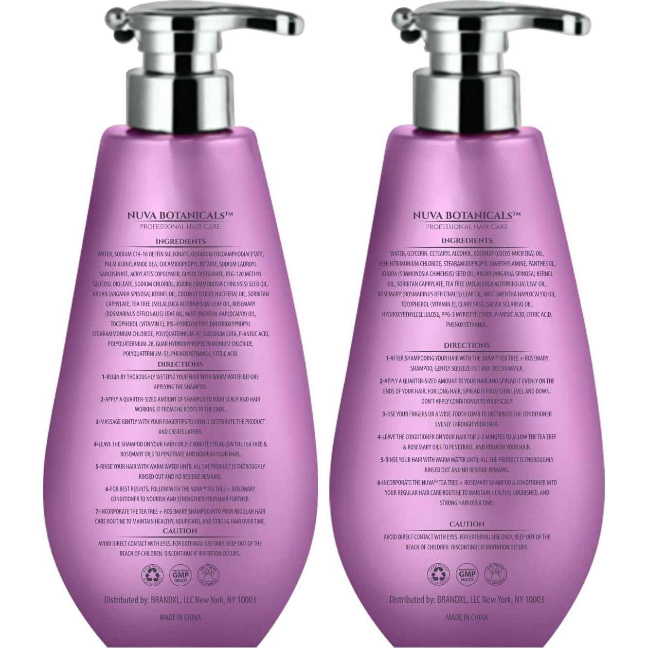 Champú y Acondicionador Natural NuvaBrands 500ml Crecimiento Cabello